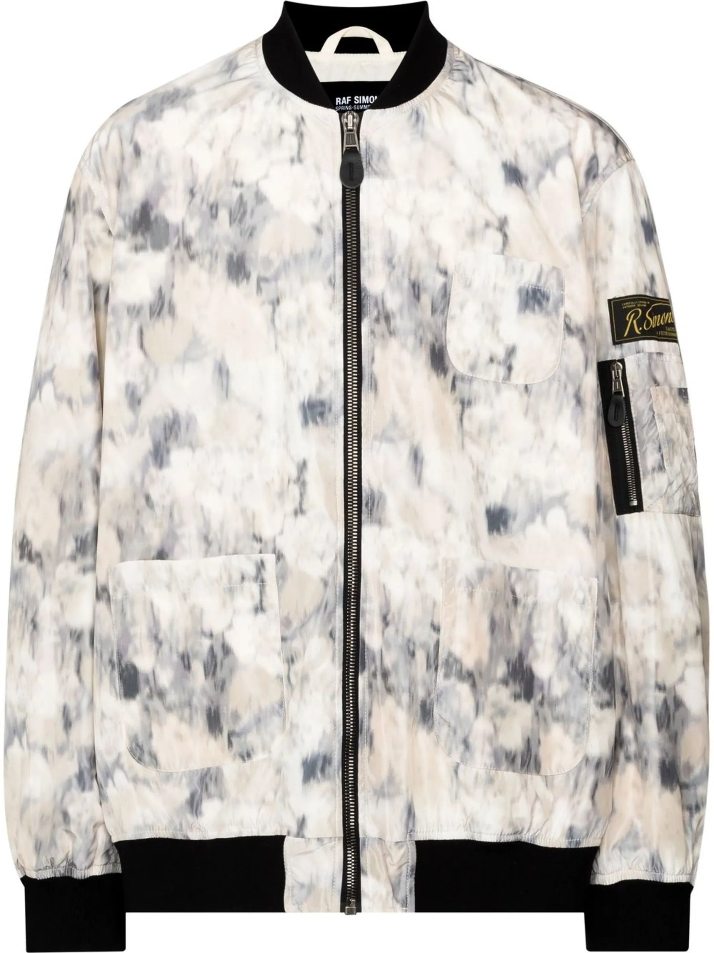 abstract-pattern bomber jacket