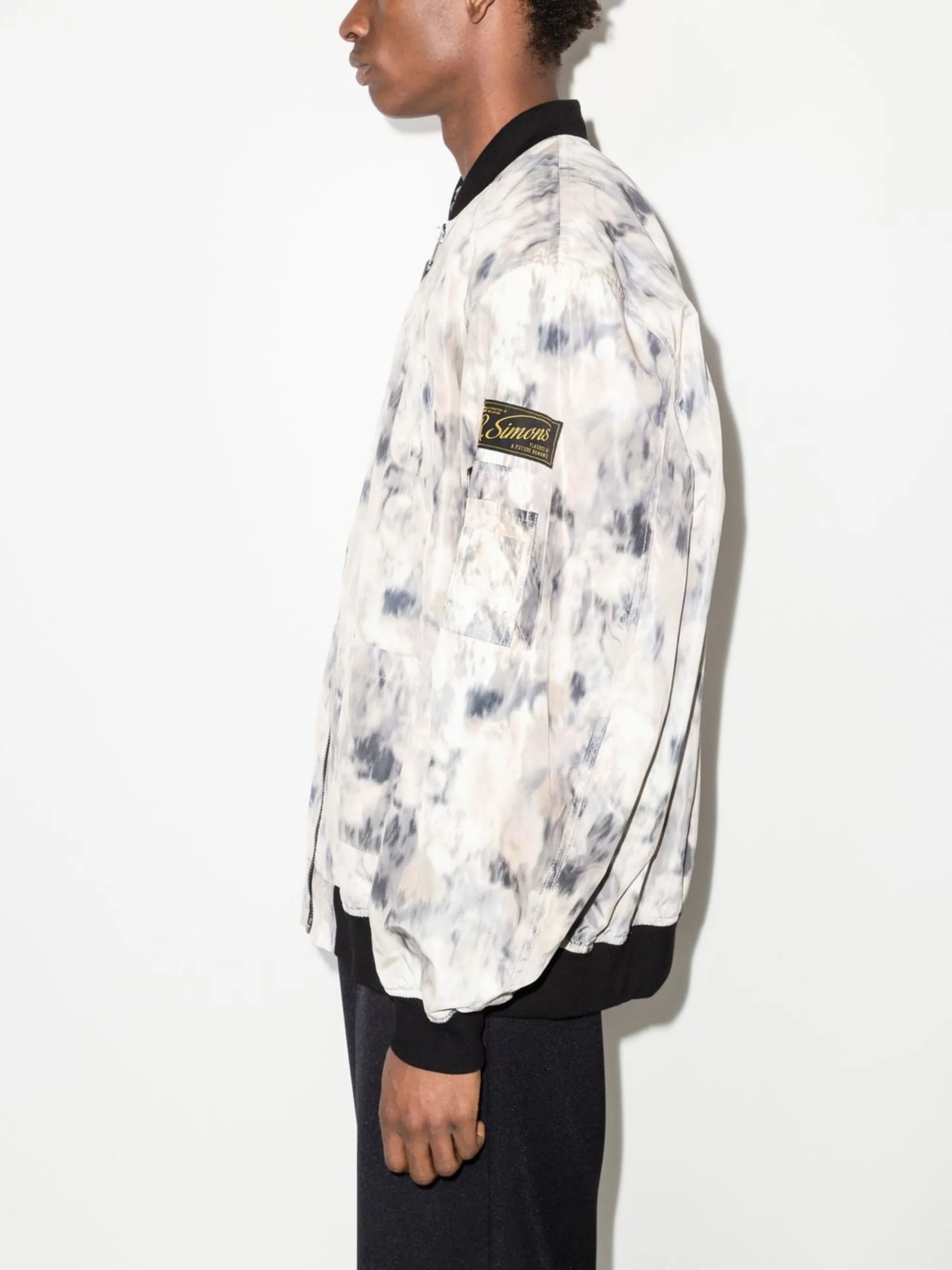 abstract-pattern bomber jacket
