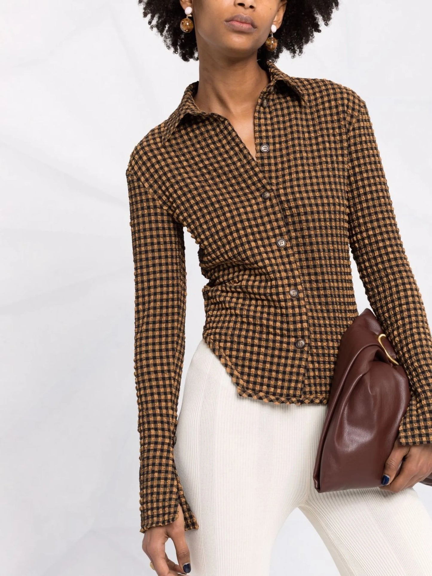gingham long-sleeve shirt