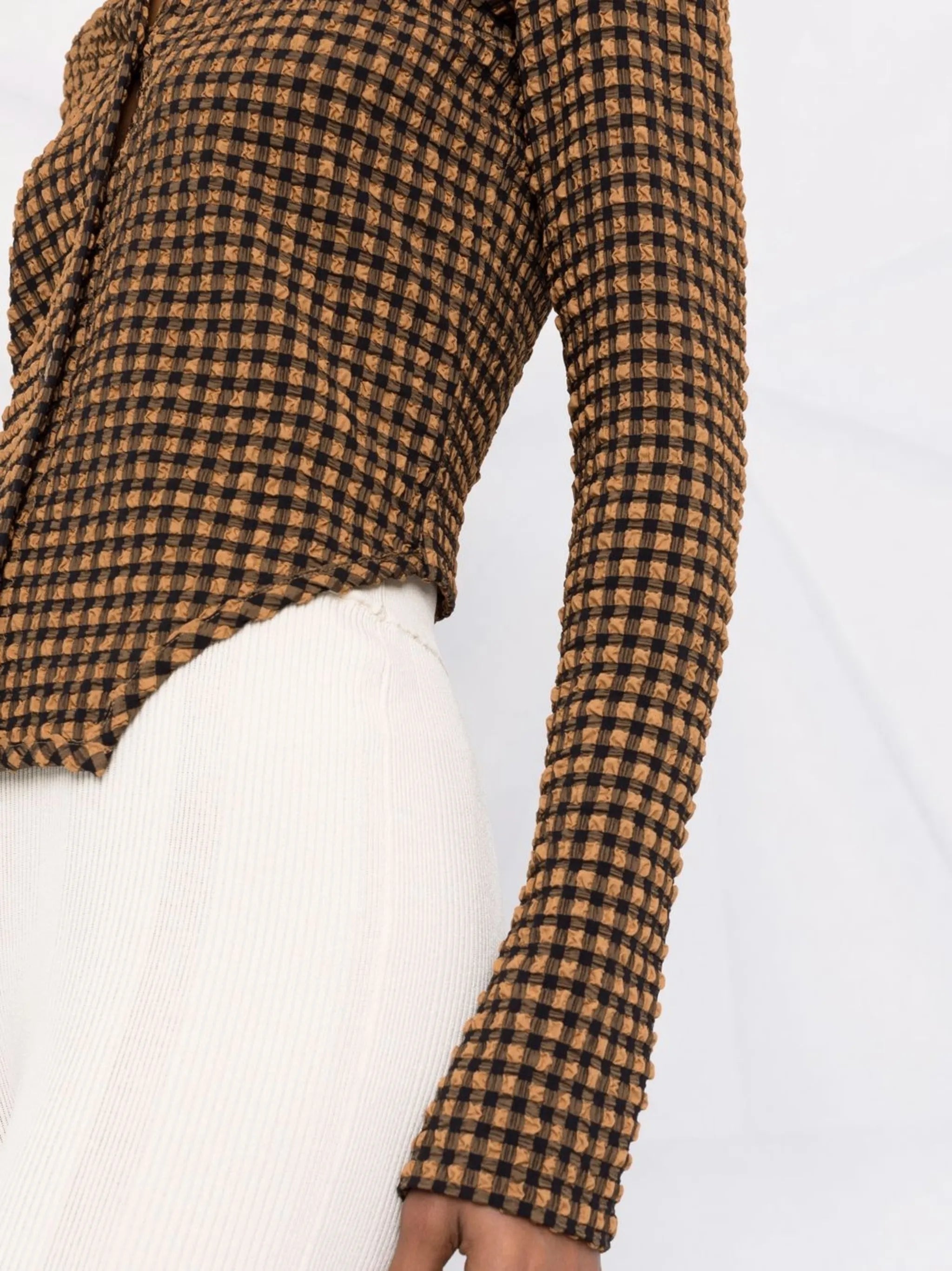 gingham long-sleeve shirt