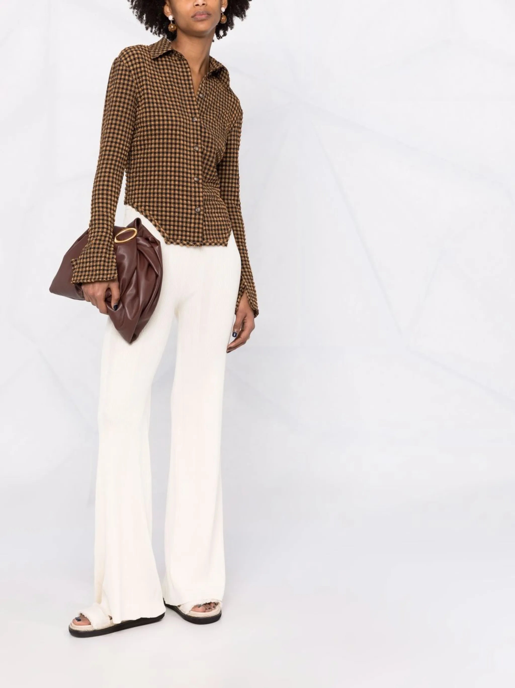 gingham long-sleeve shirt