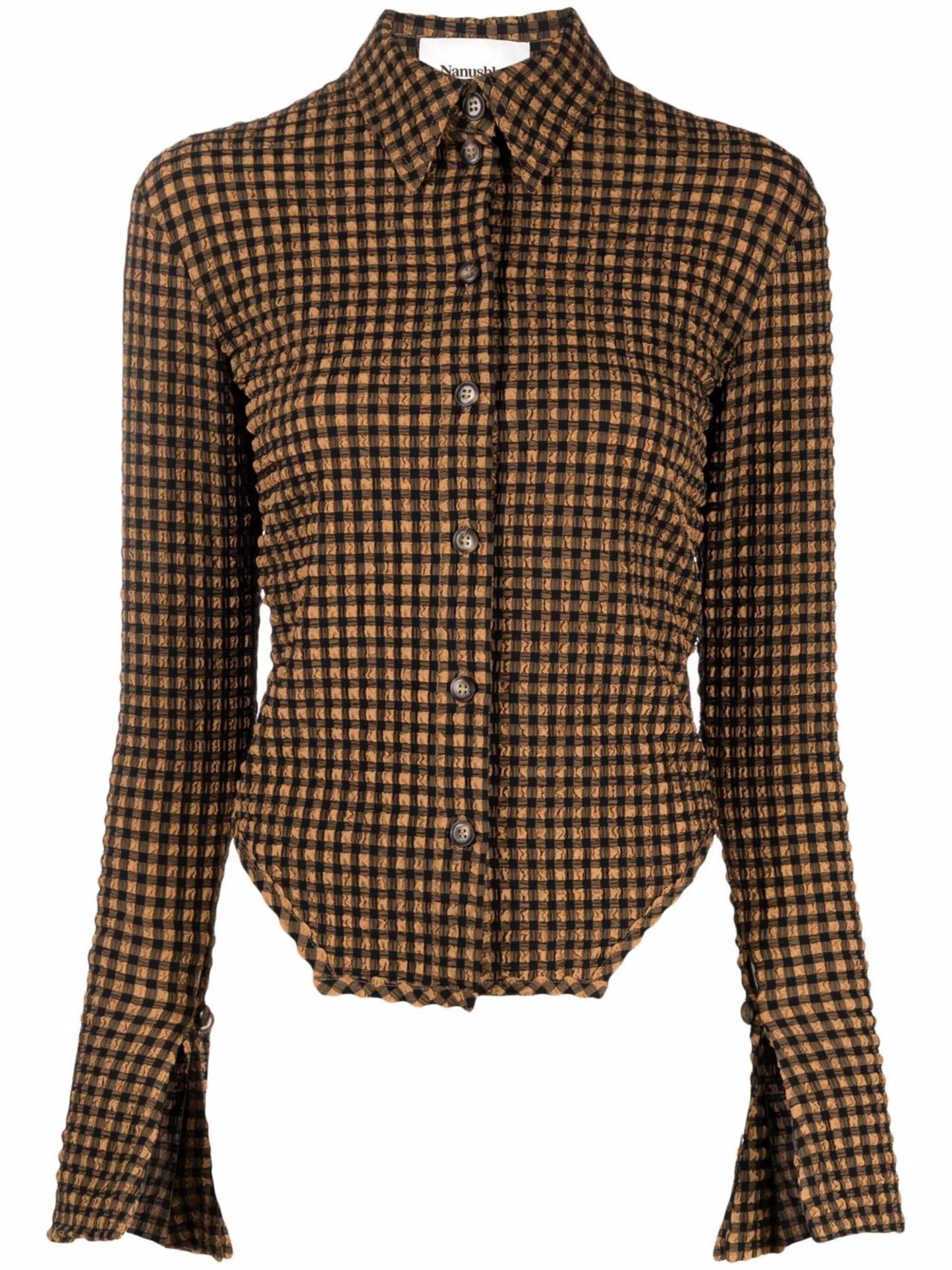 gingham long-sleeve shirt