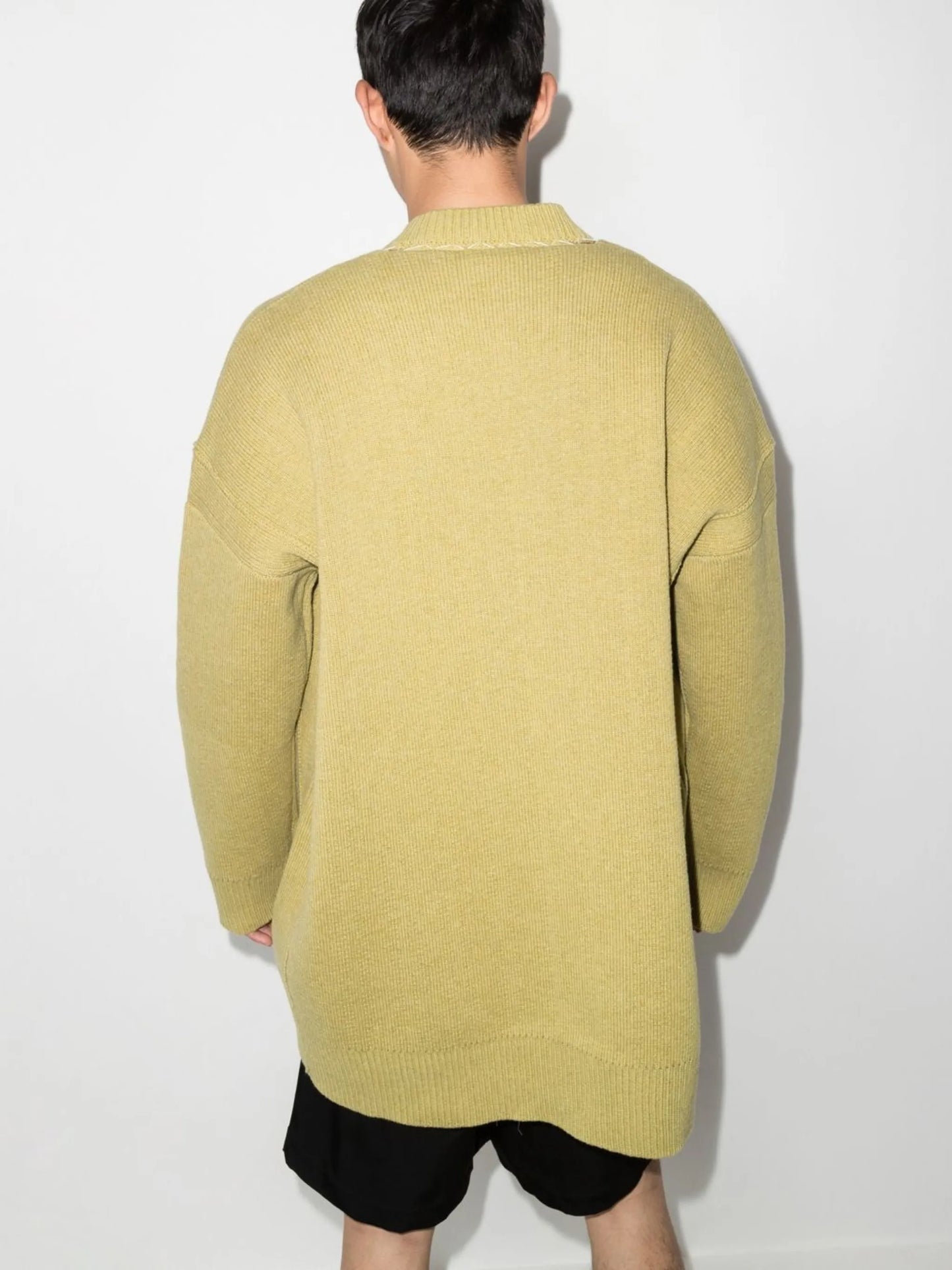 deconstructed V-neck jumper