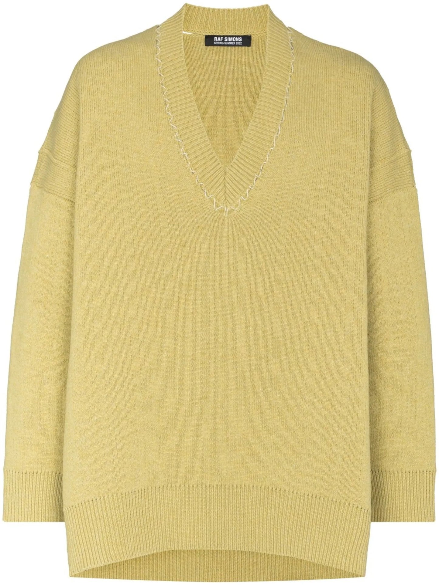 deconstructed V-neck jumper