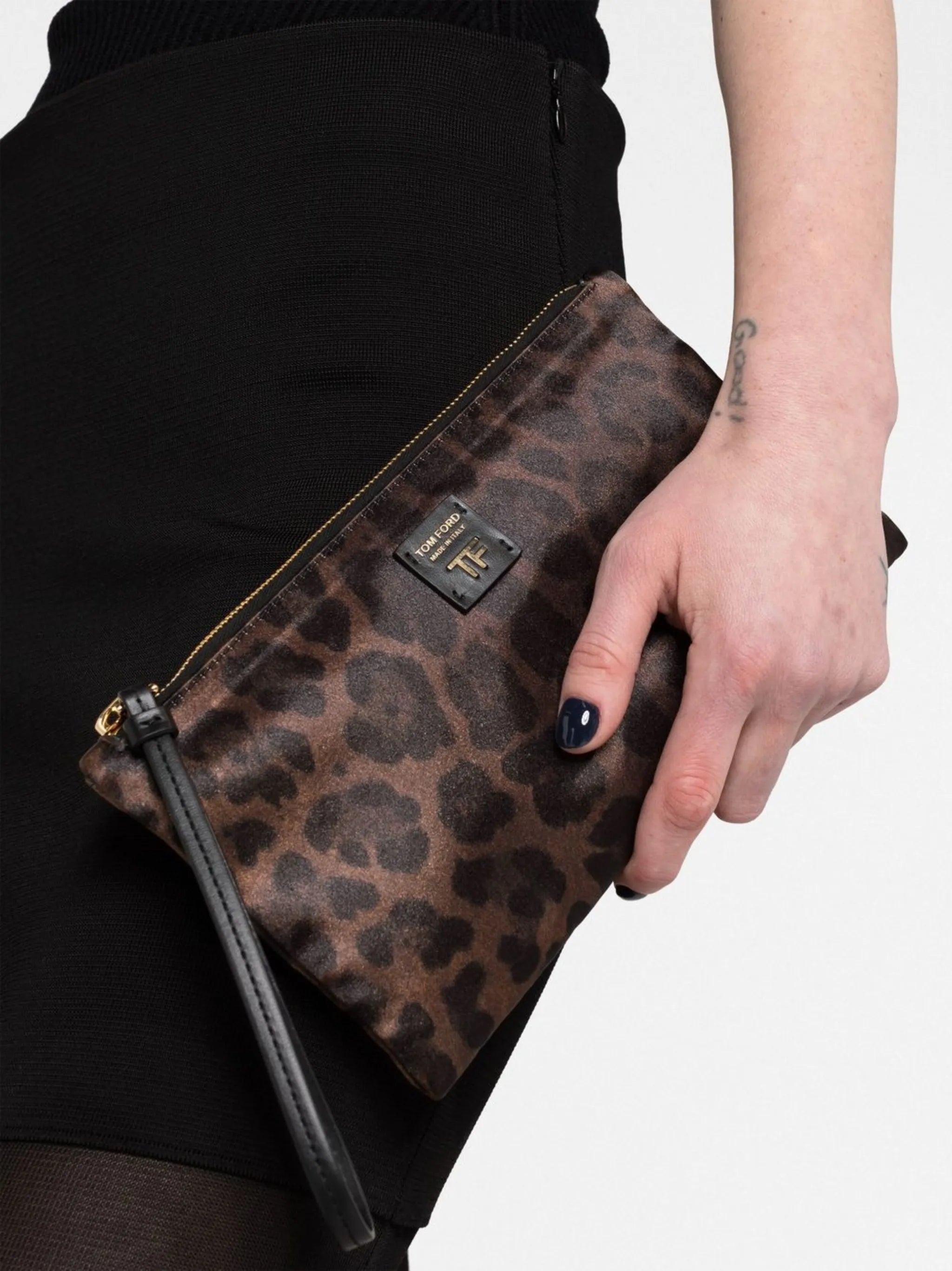small leopard-print clutch bag