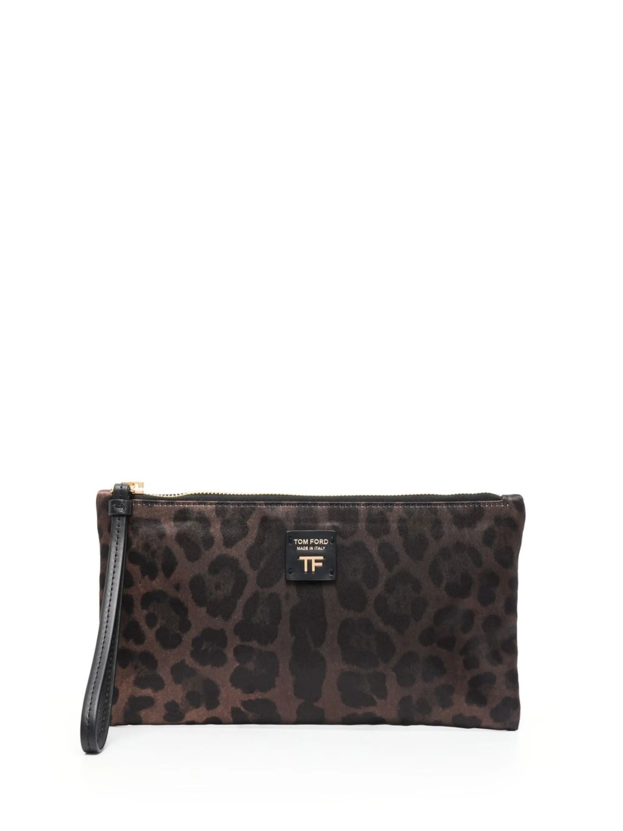 small leopard-print clutch bag
