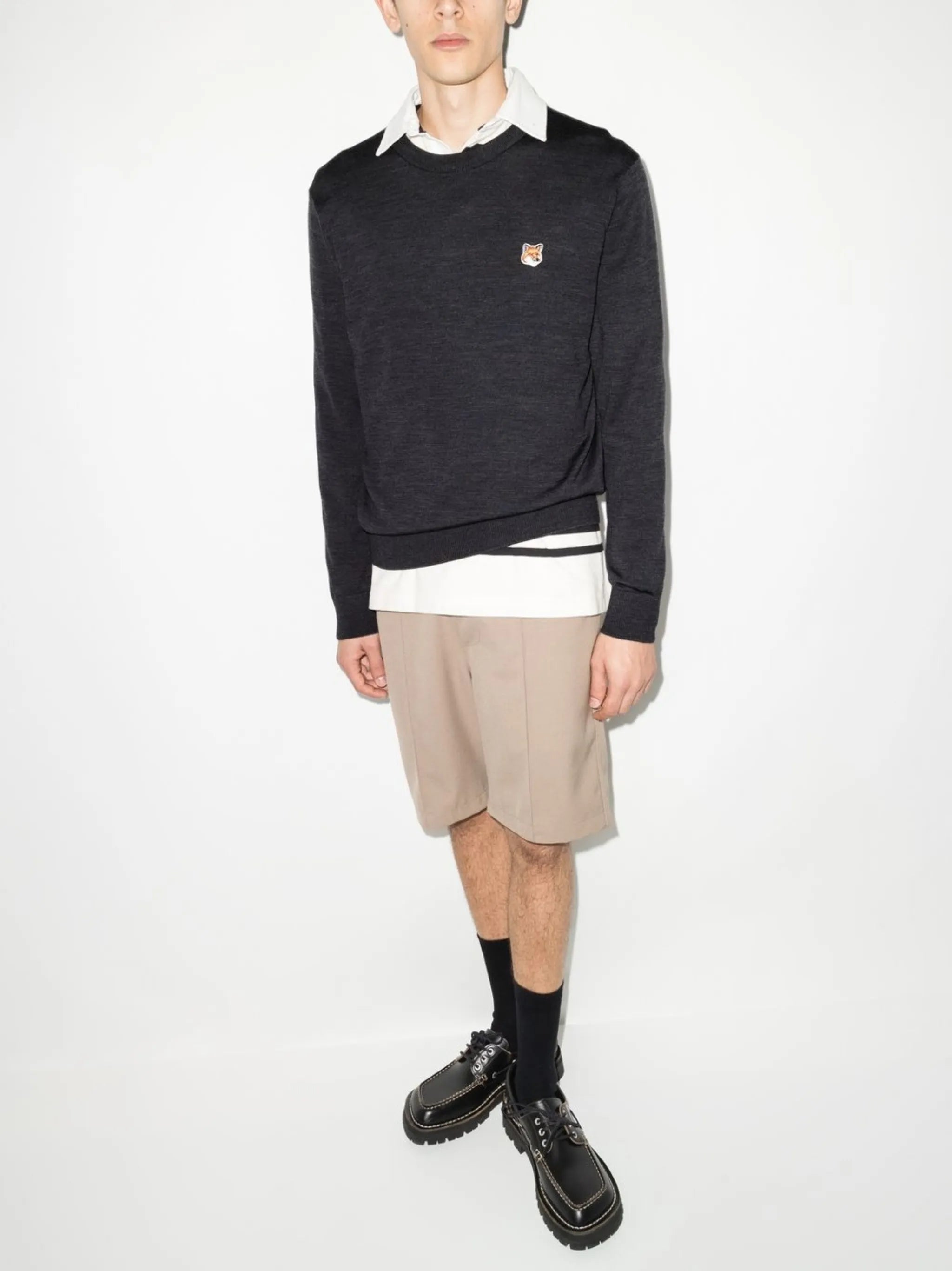 fox head wool jumper
