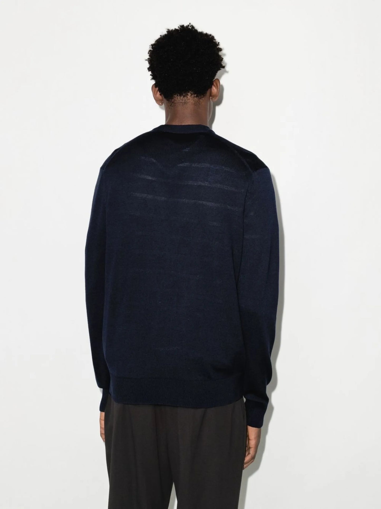 Fox-patch V-neck cardigan