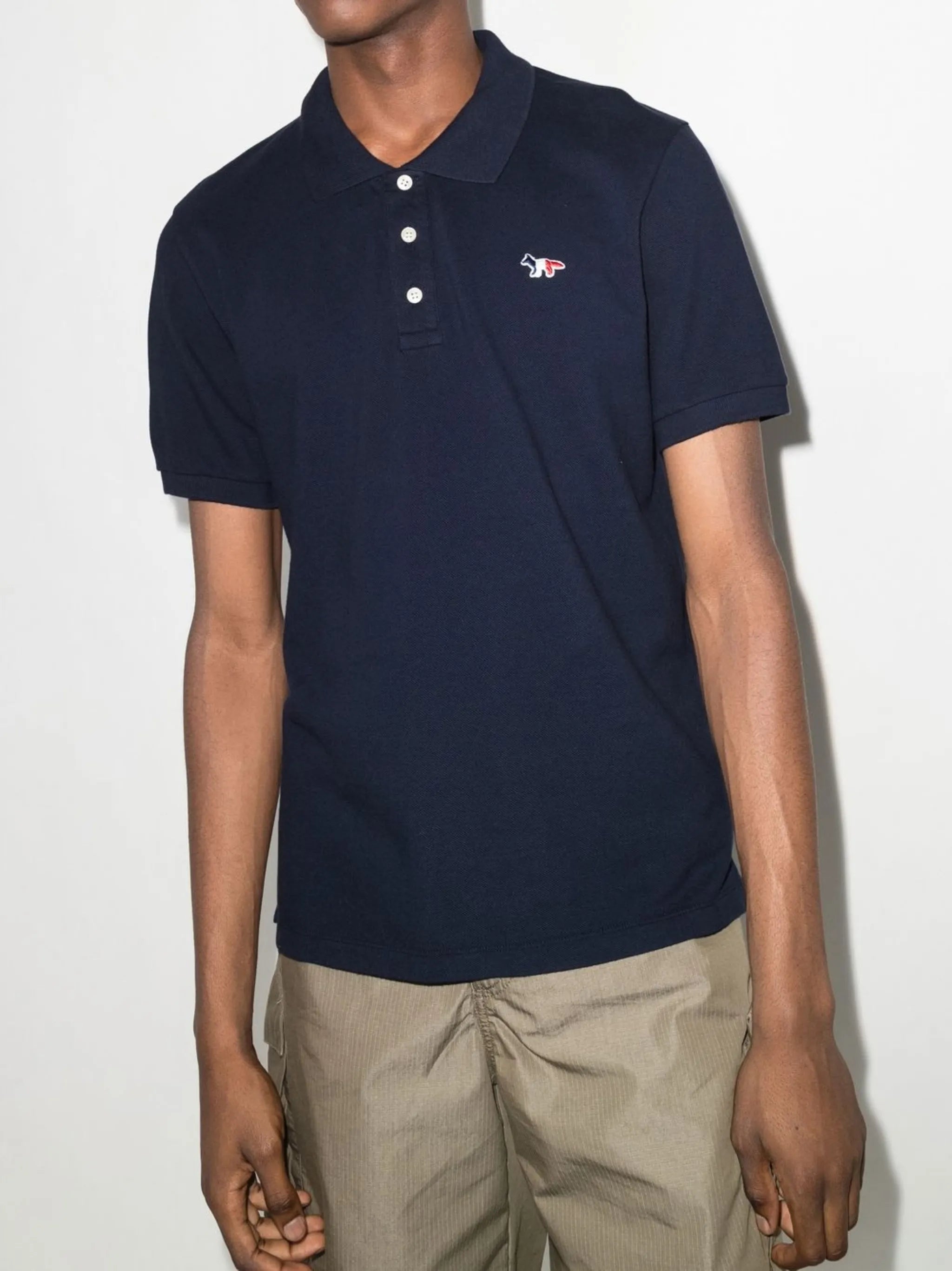 embroidered-motif polo shirt