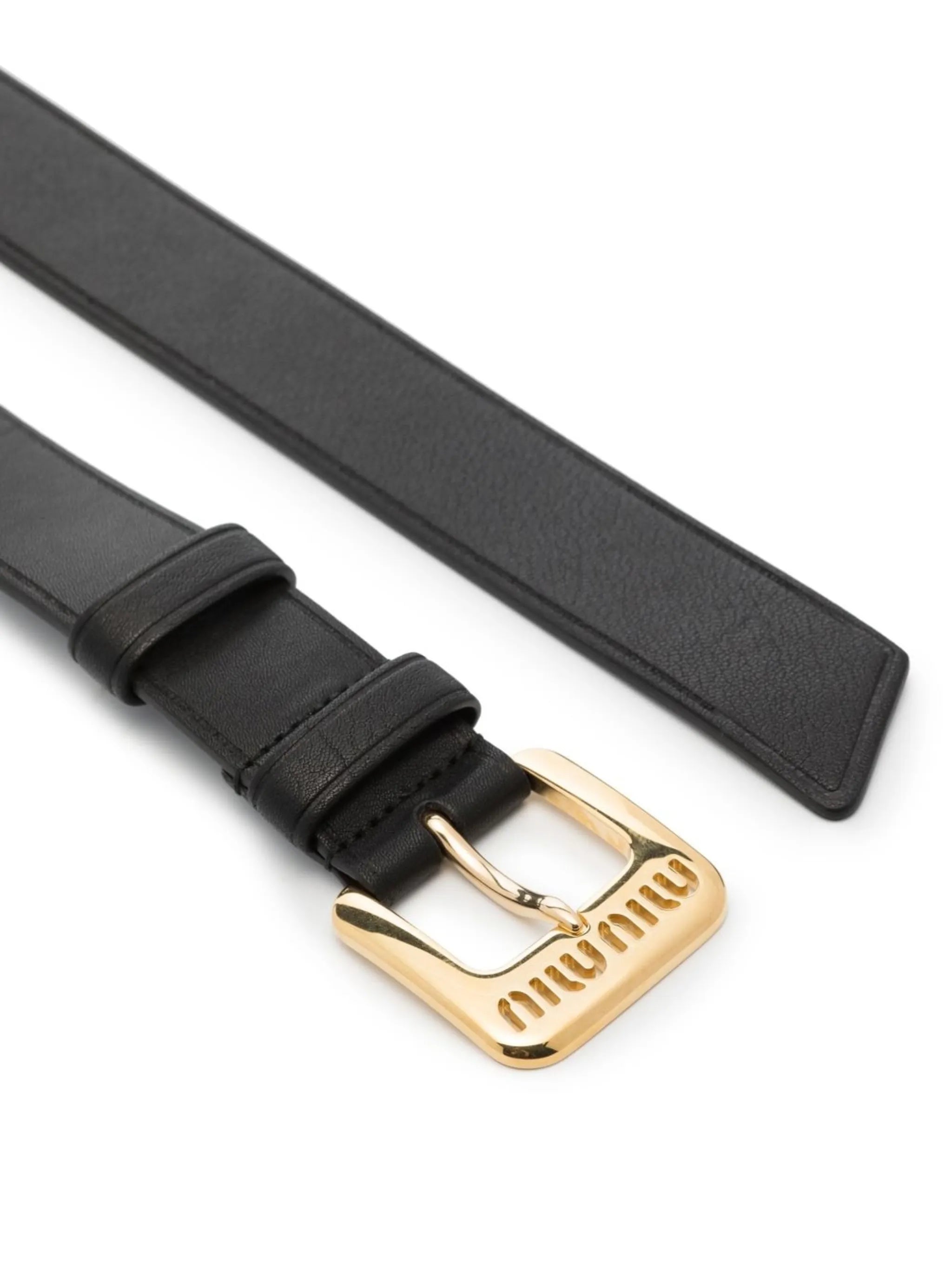 logo-embellished leather belt