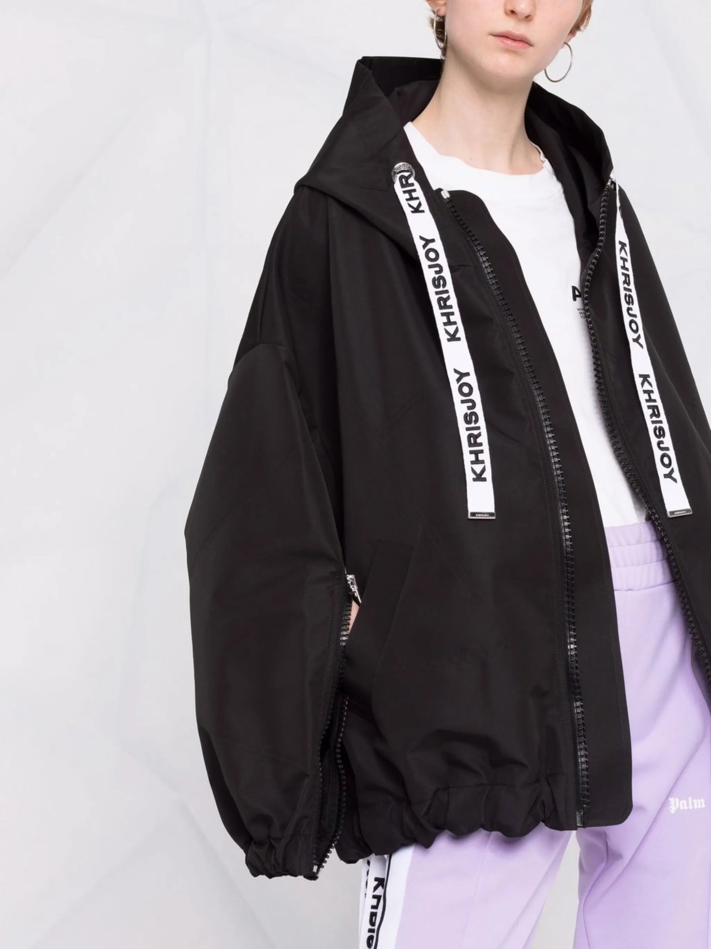 logo-strap windbreaker
