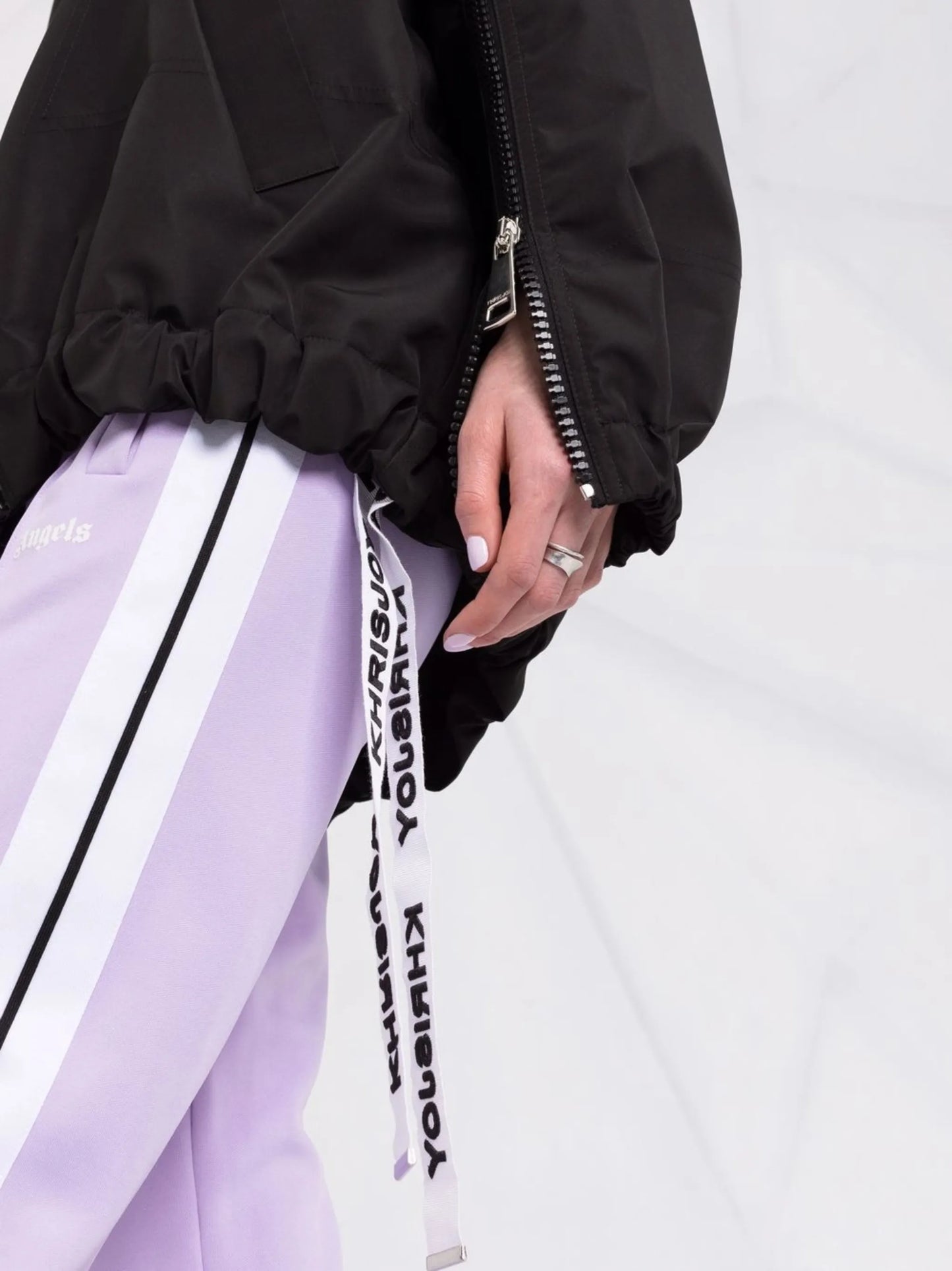 logo-strap windbreaker