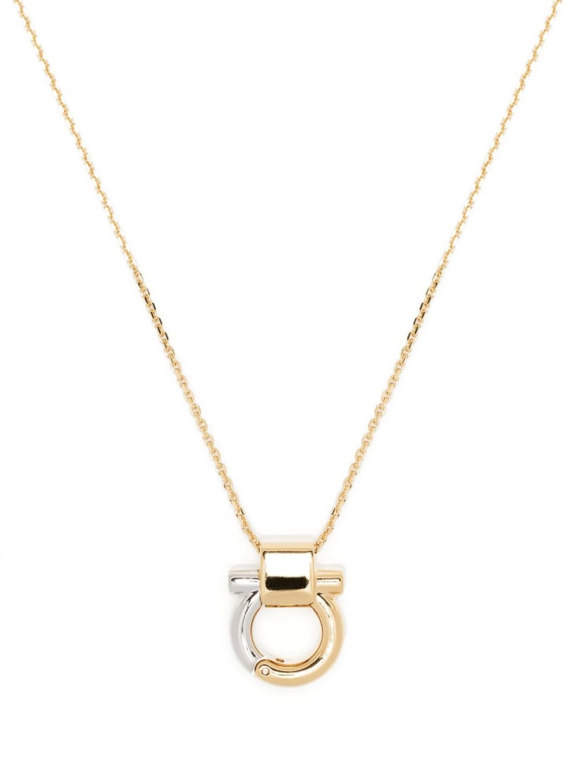 Gancio two-tone pendant necklace
