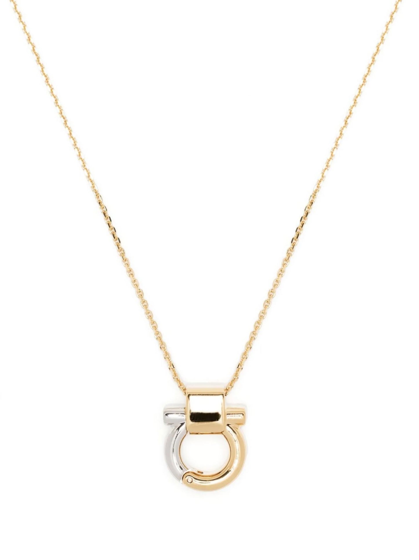 Gancio two-tone pendant necklace