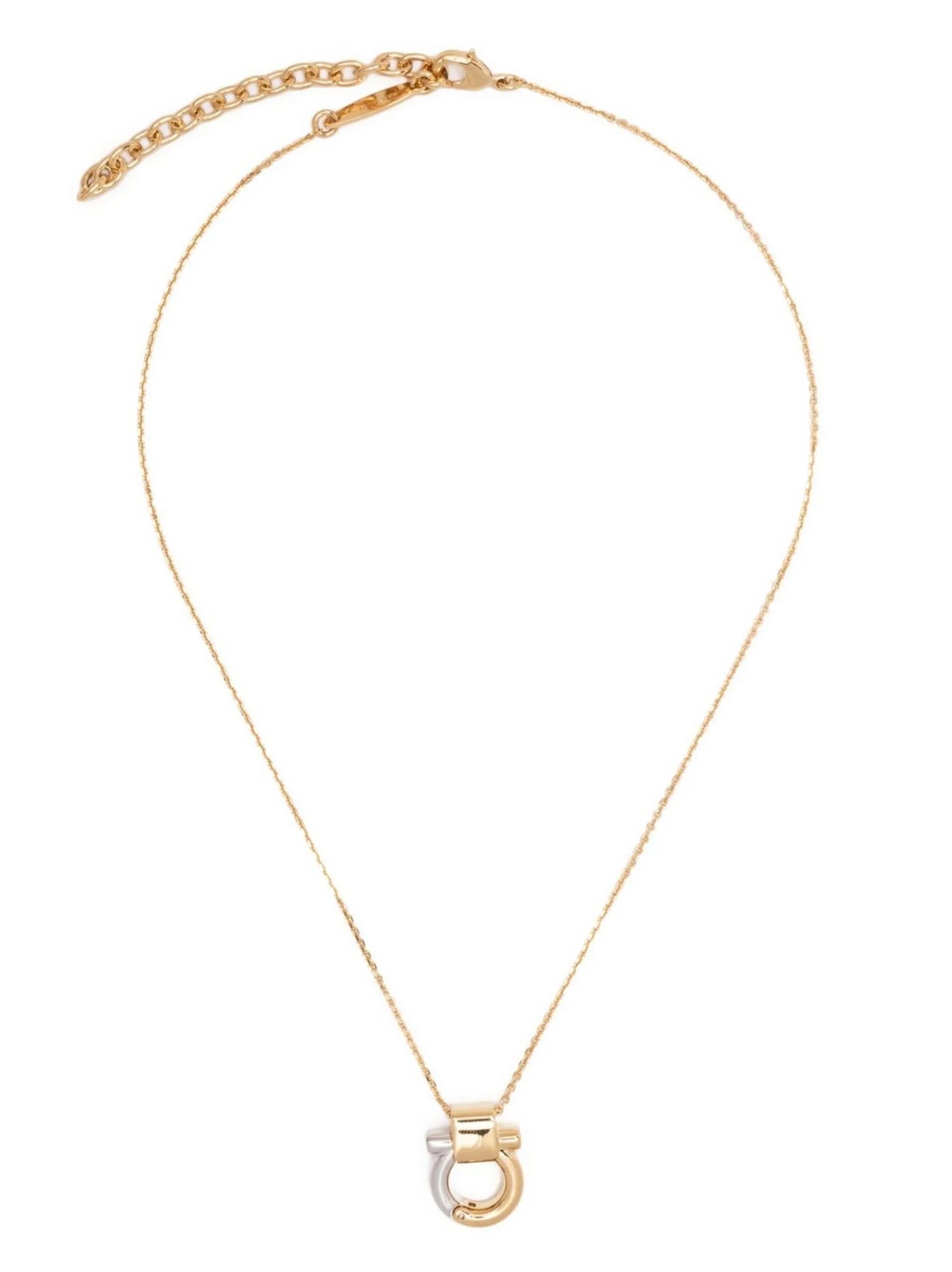 Gancio two-tone pendant necklace