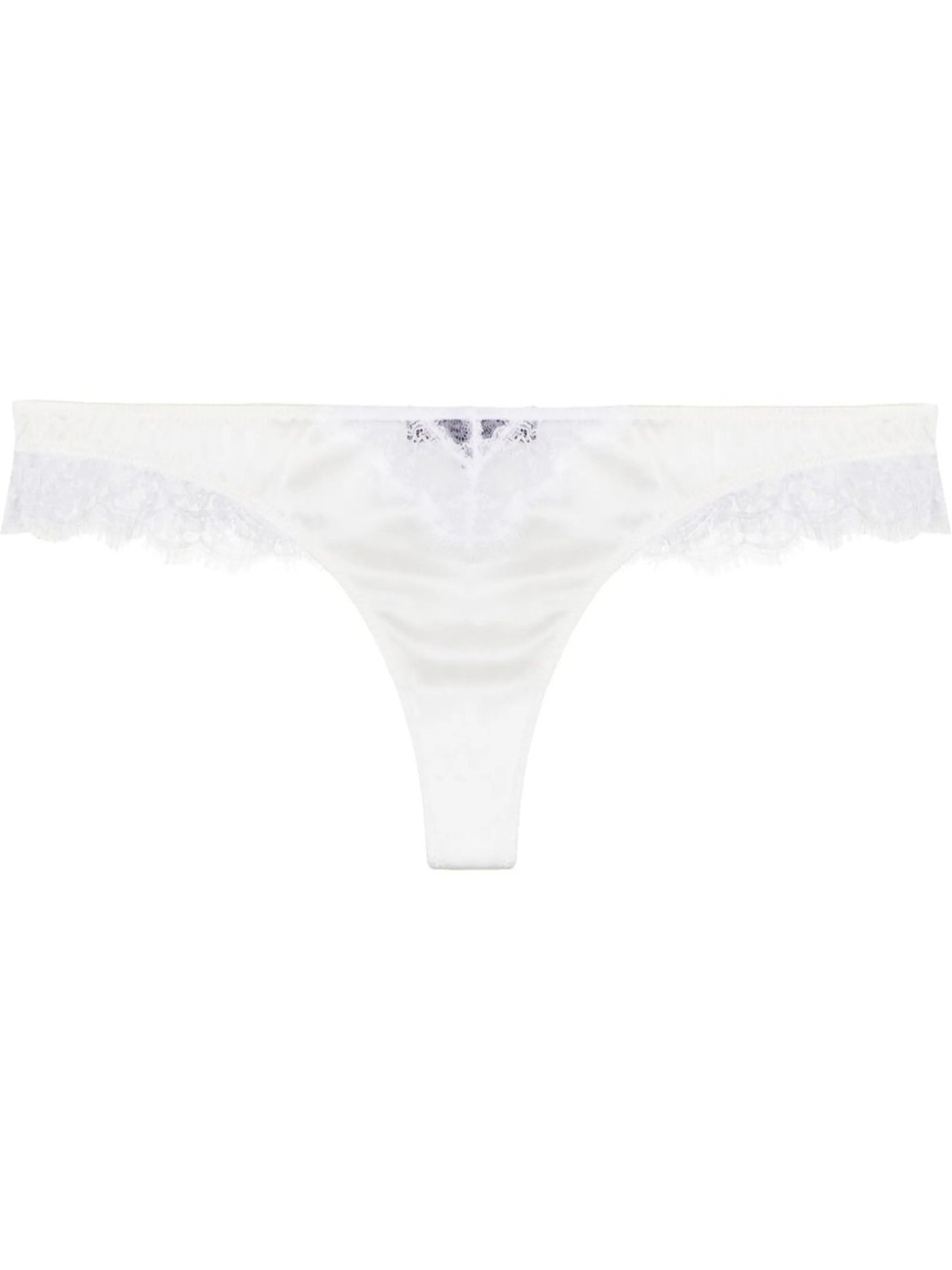 Lace Inset silk charmeuse thong