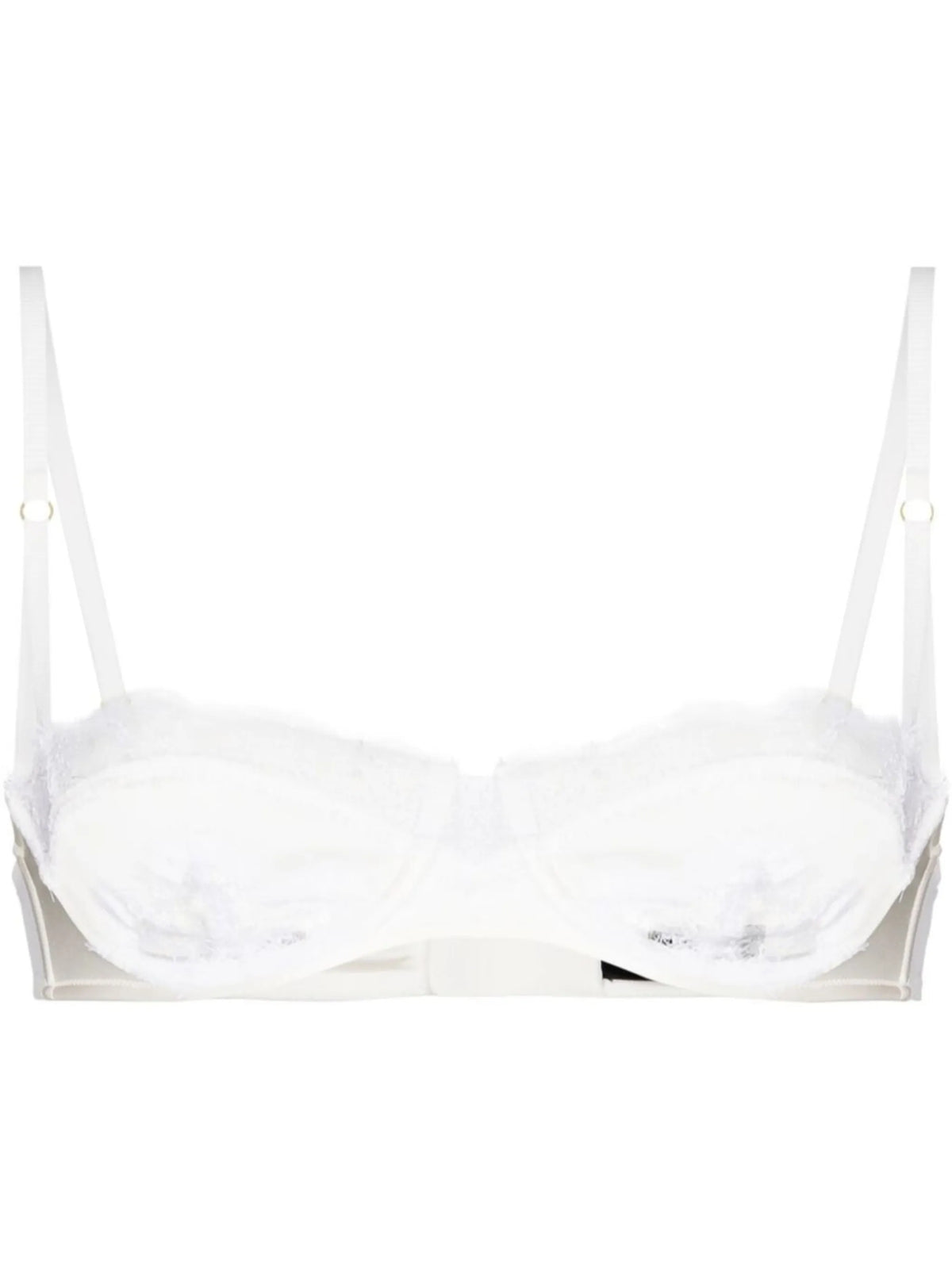 Lace Inset silk balconette bra