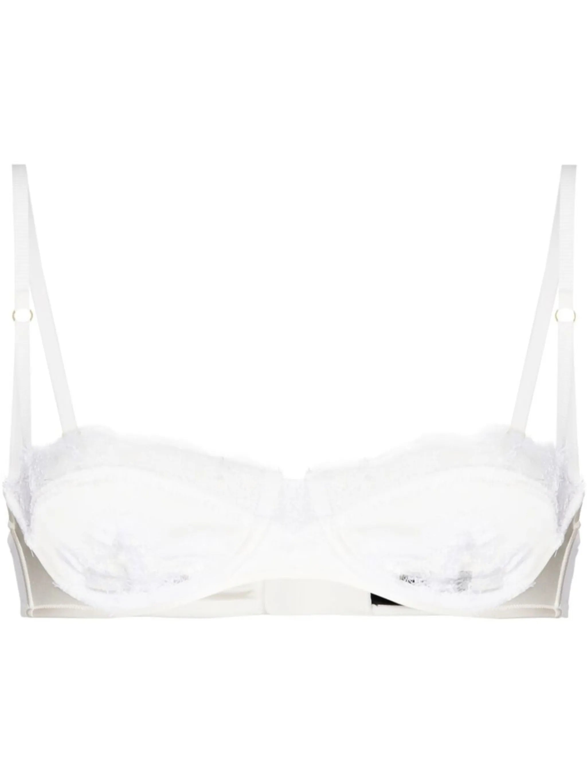 Lace Inset silk balconette bra