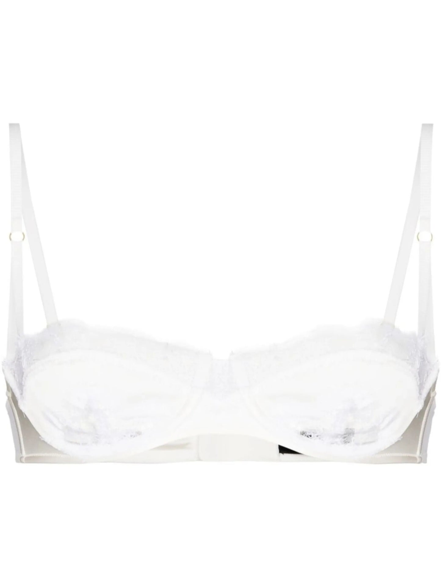 Lace Inset silk balconette bra