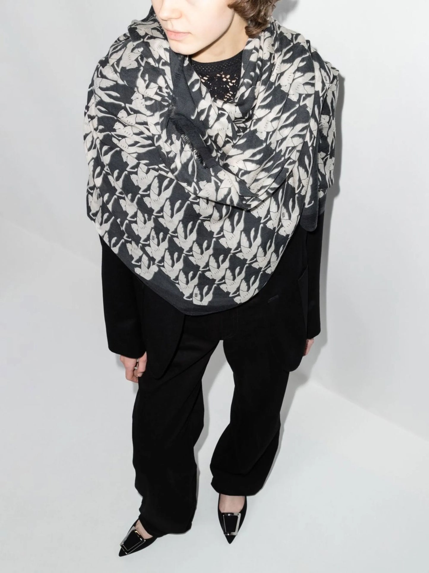 Pegasus-print cashmere scarf