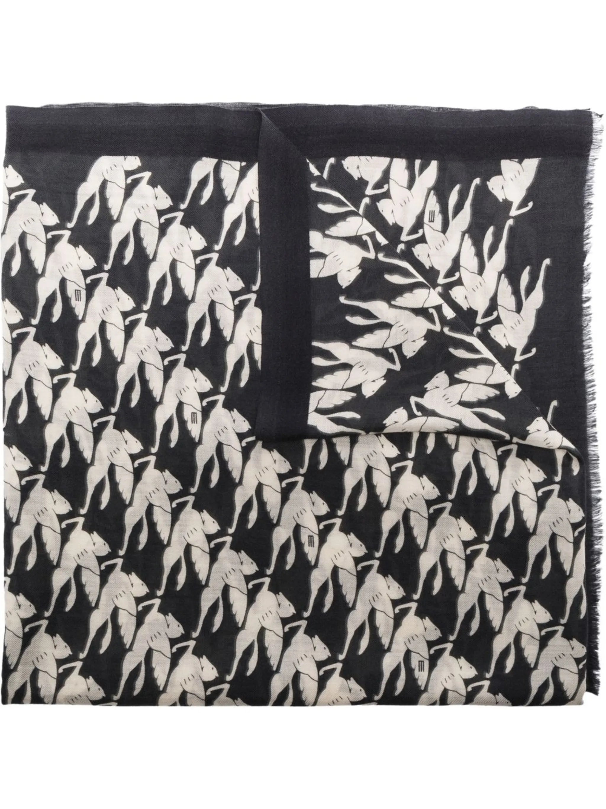 Pegasus-print cashmere scarf