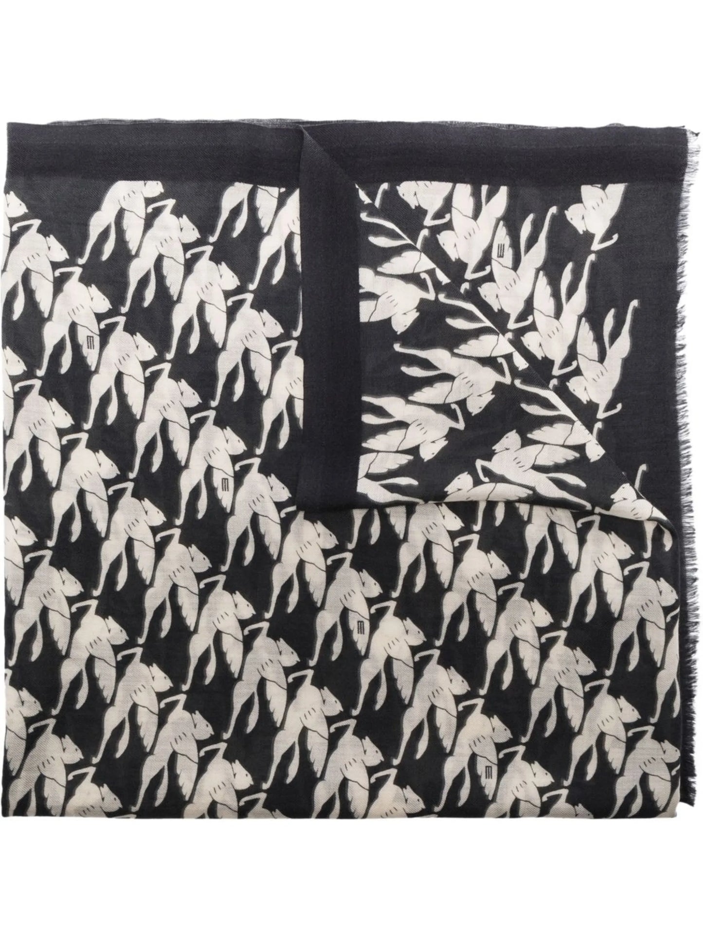 Pegasus-print cashmere scarf