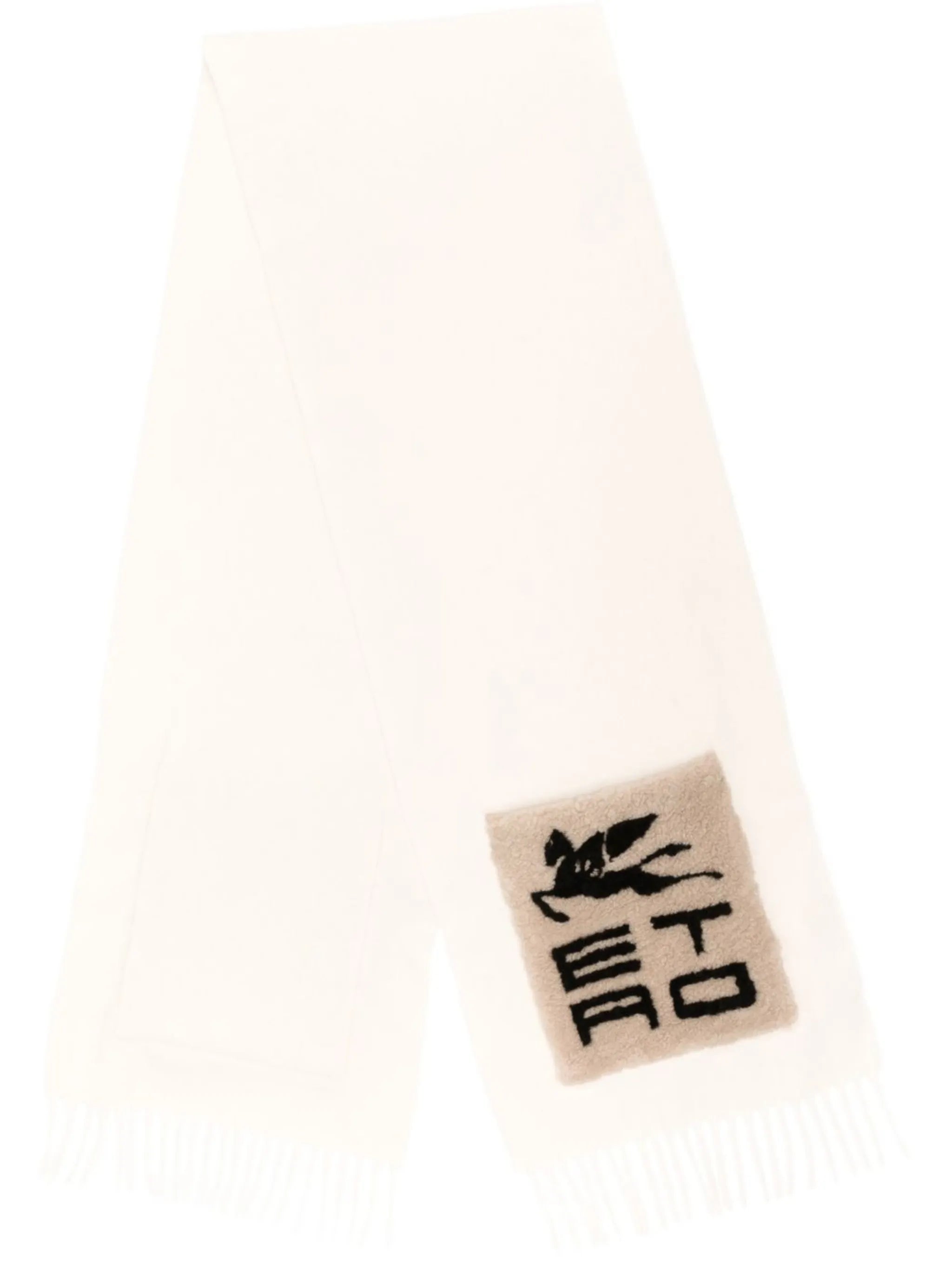 logo-patch cashmere scarf