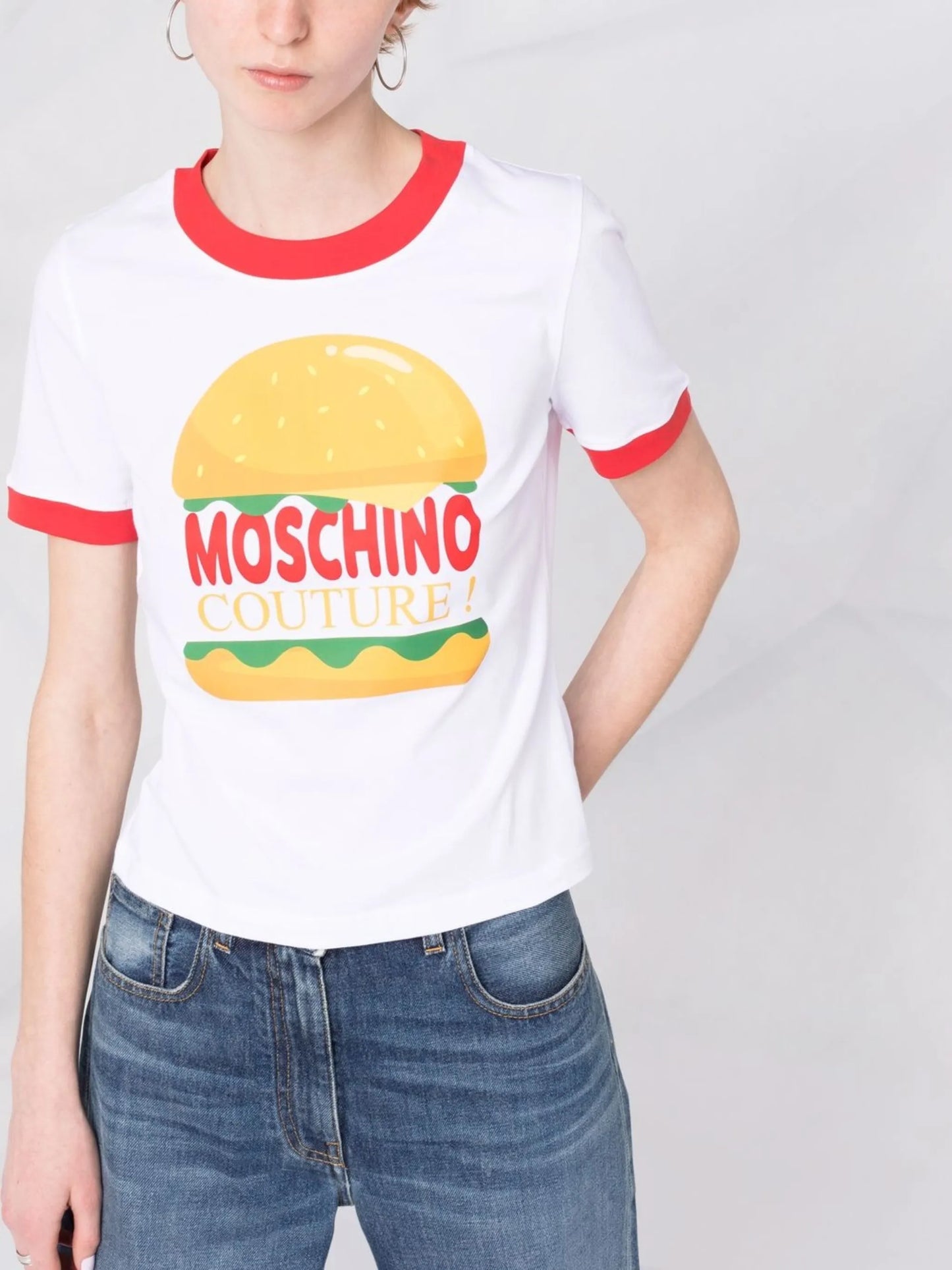 burger-print T-shirt