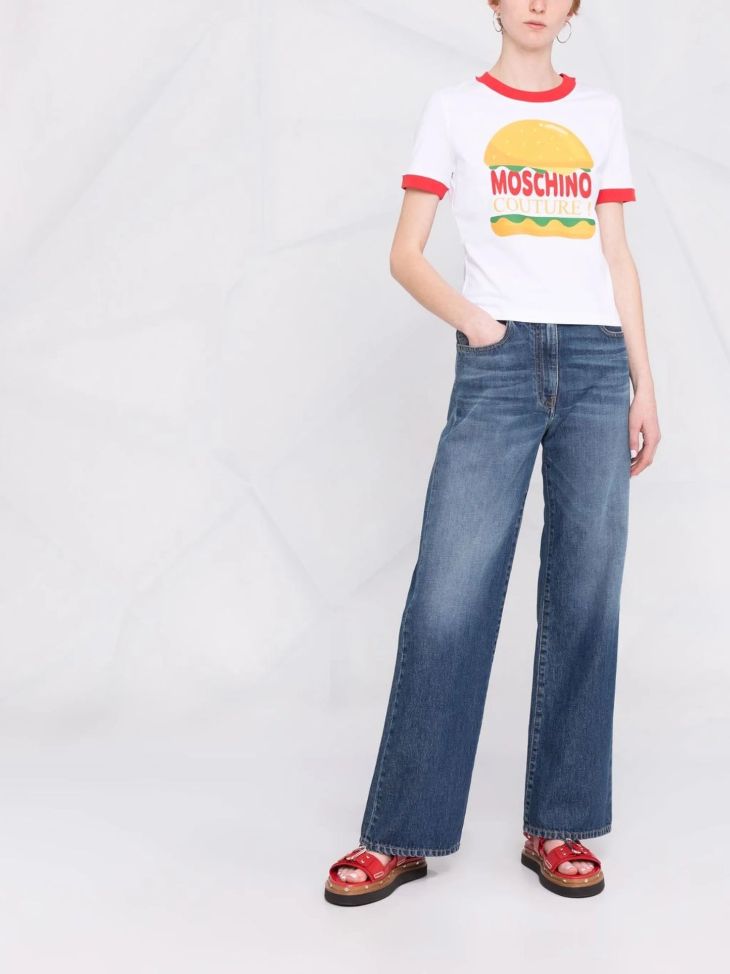 burger-print T-shirt