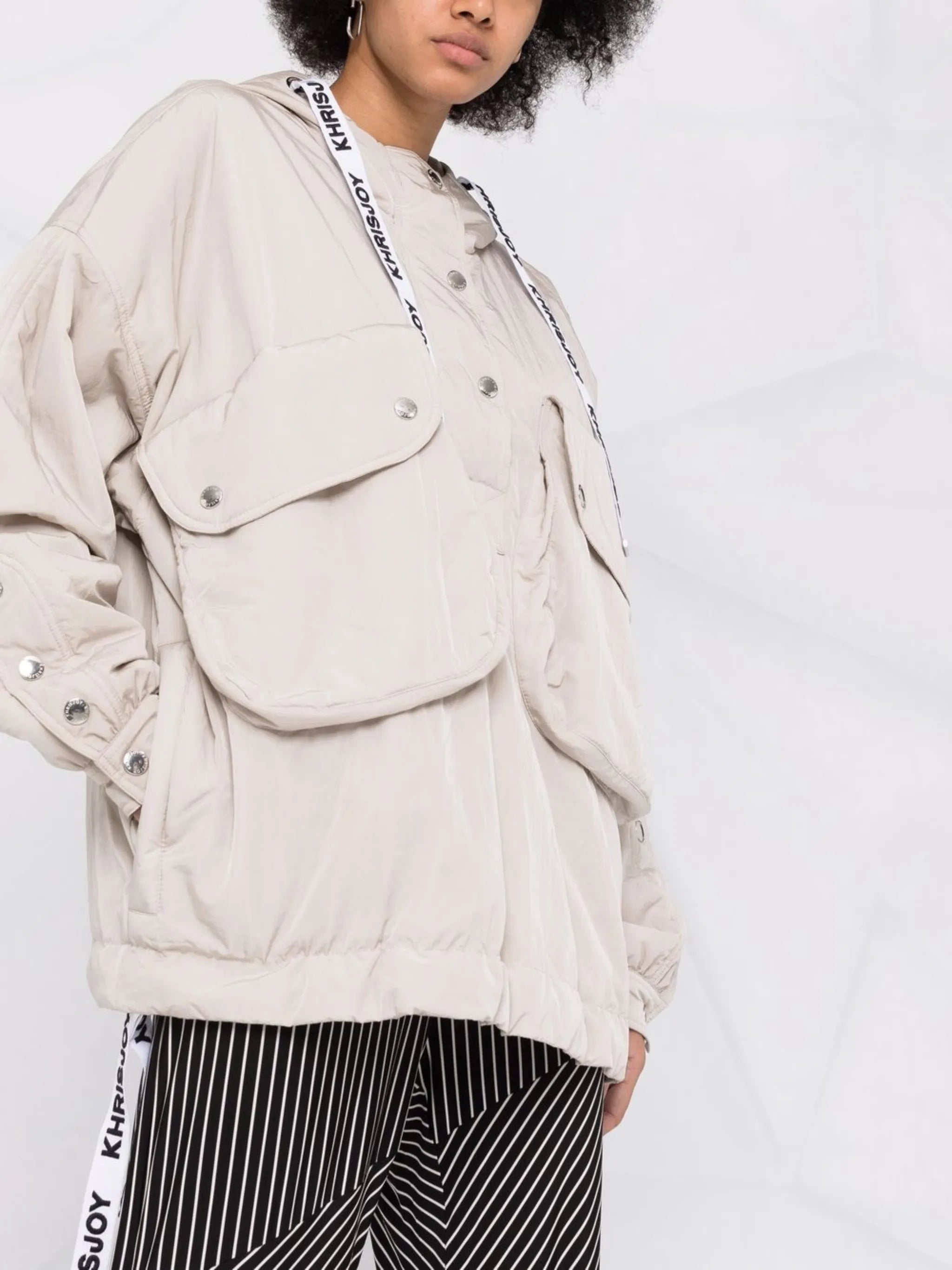 logo-trim padded jacket