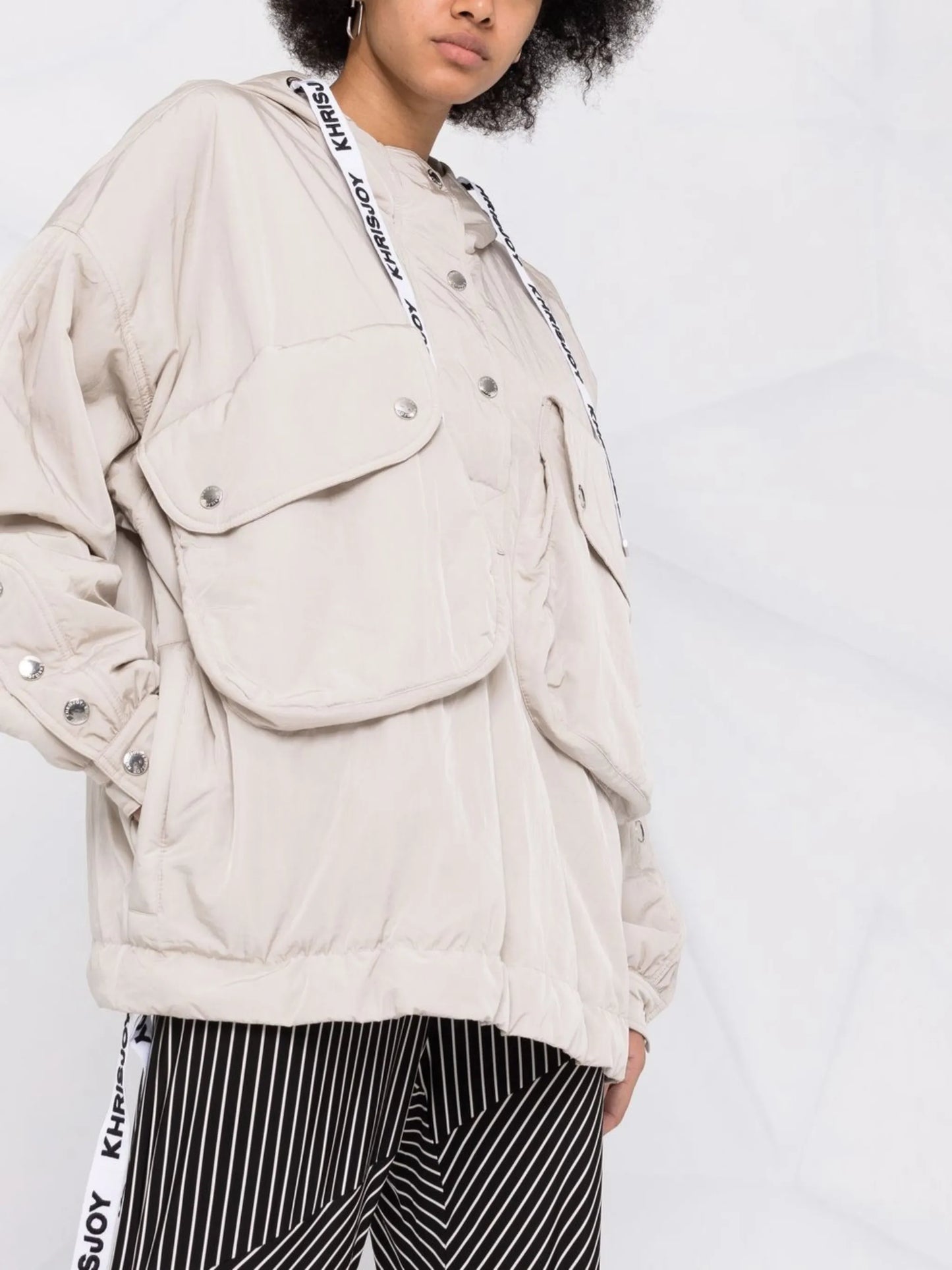 logo-trim padded jacket