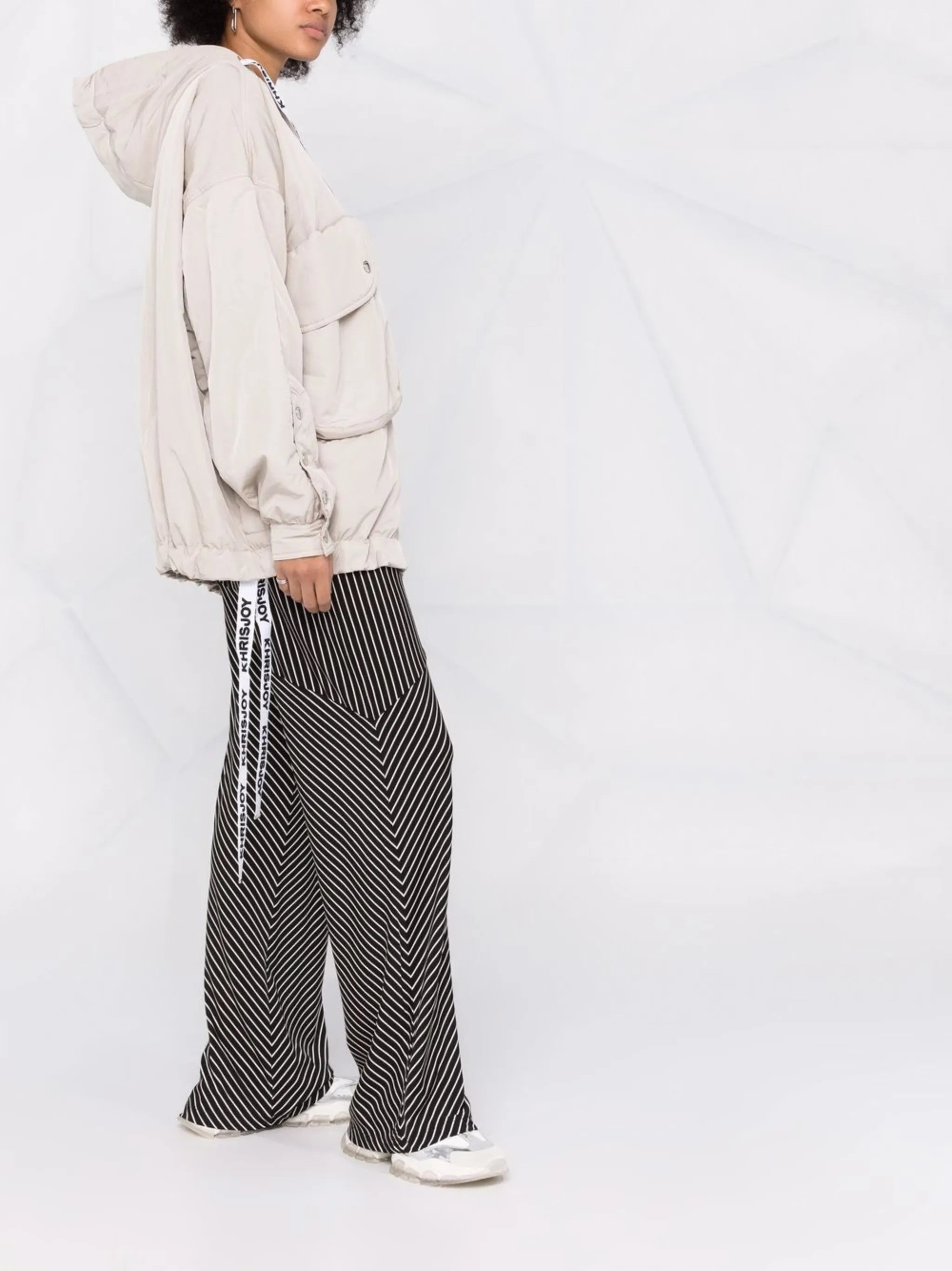 logo-trim padded jacket