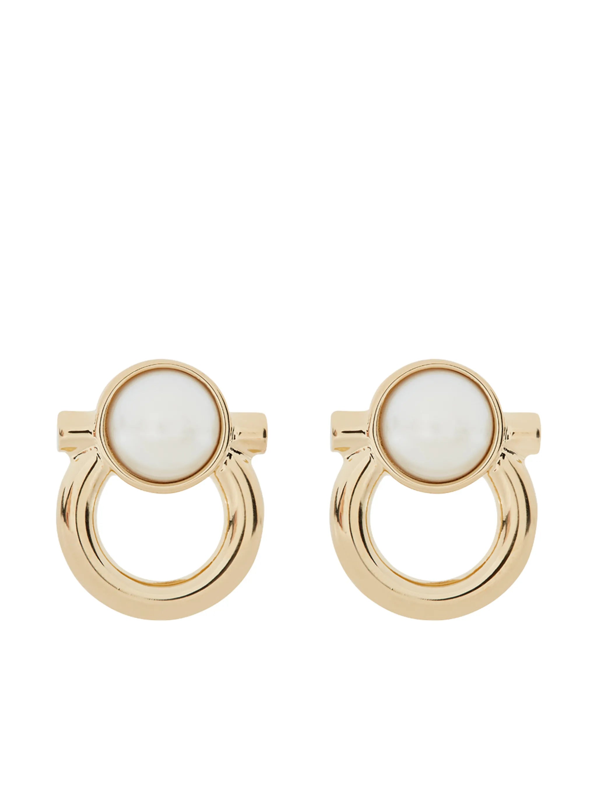 Gancini pearl stud earrings