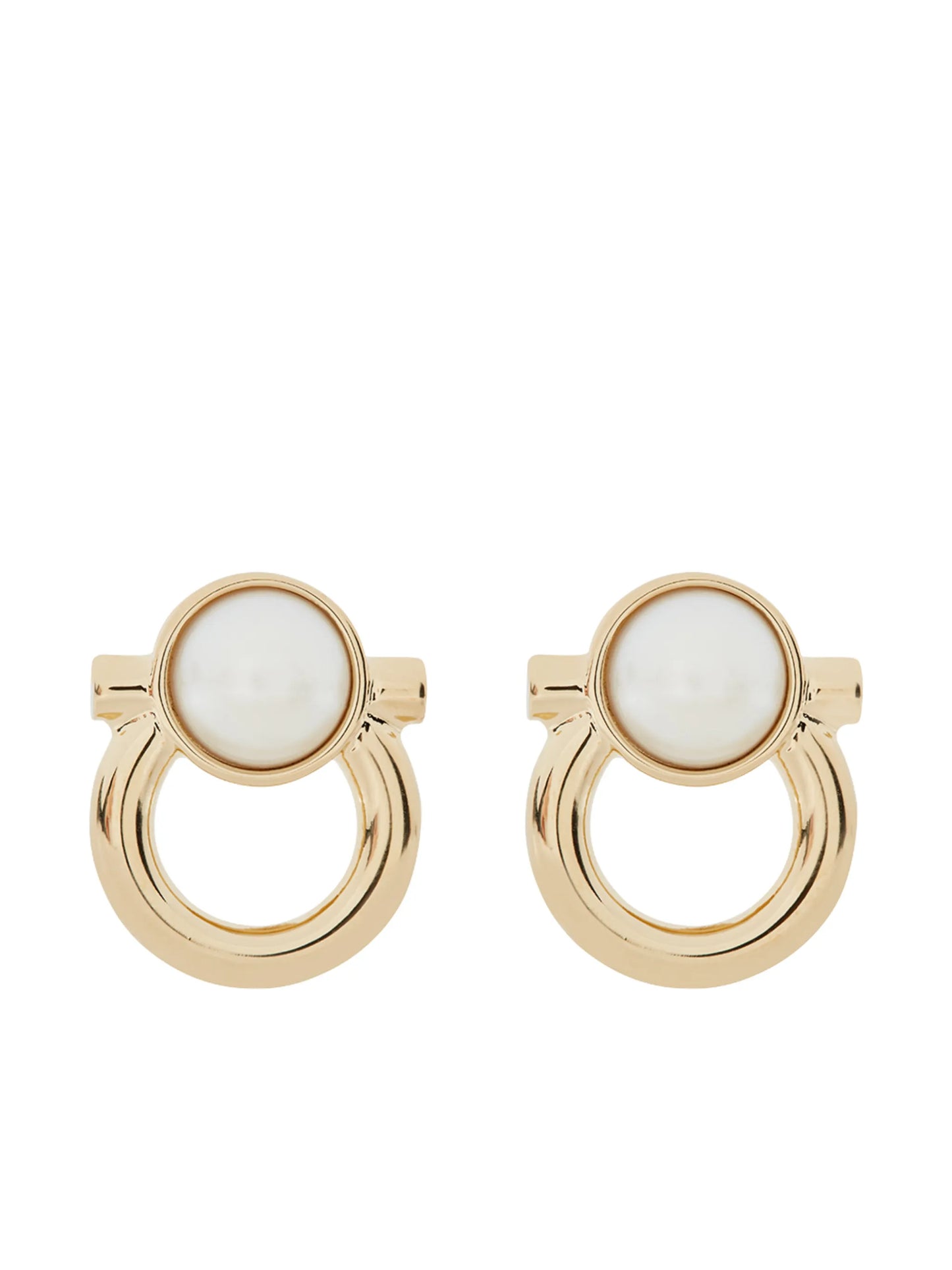Gancini pearl stud earrings