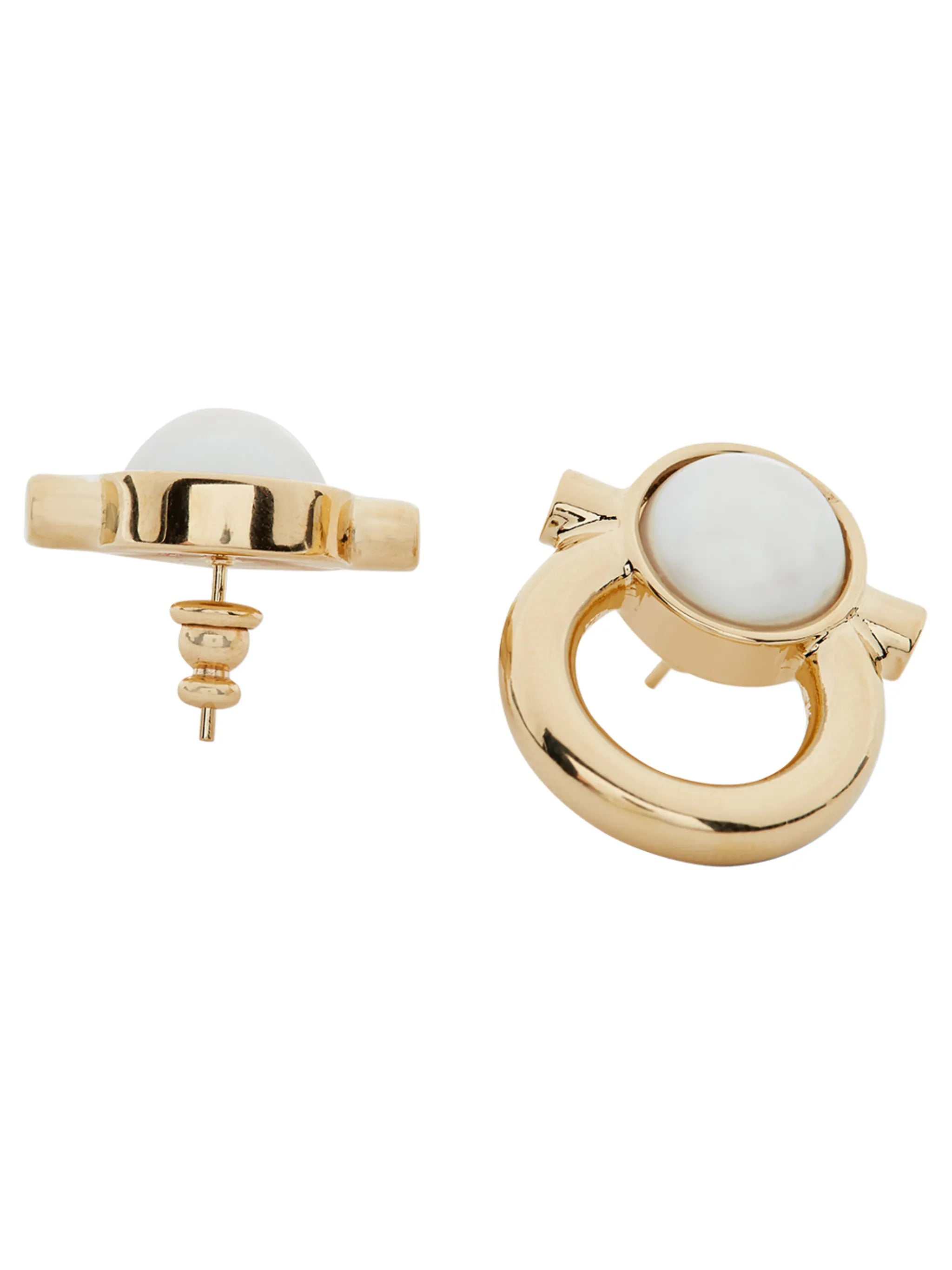 Gancini pearl stud earrings