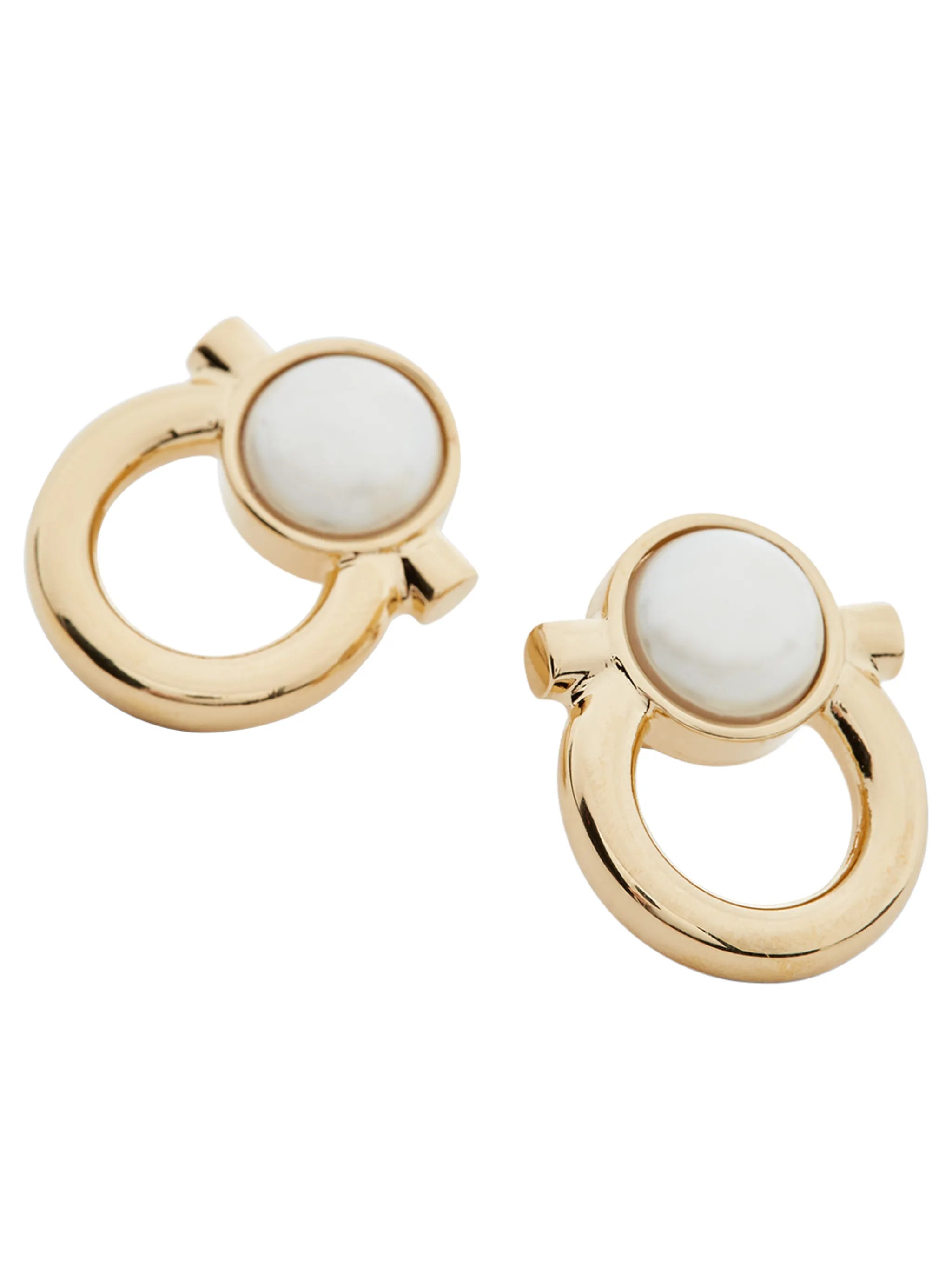 Gancini pearl stud earrings