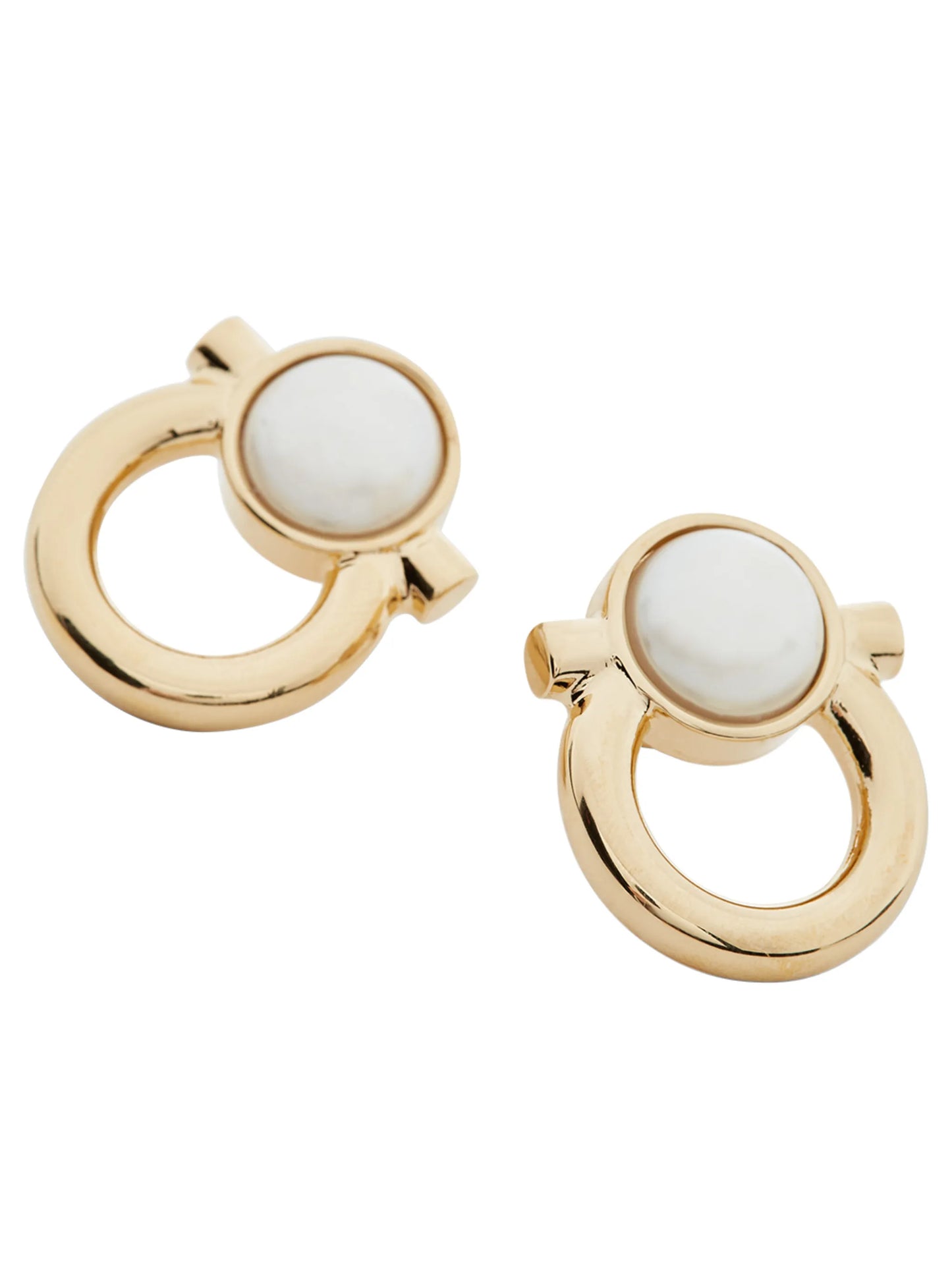 Gancini pearl stud earrings