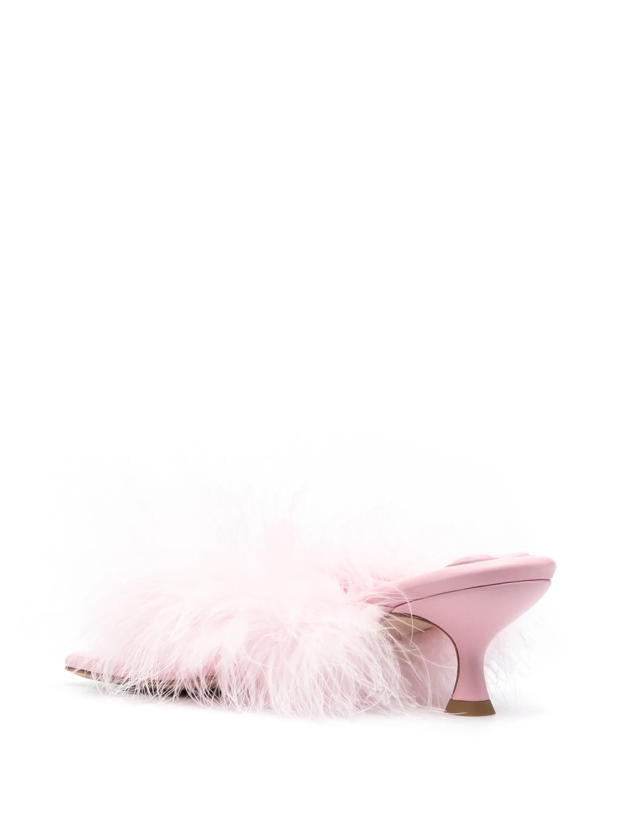 feather-detailed kitten heel sandals