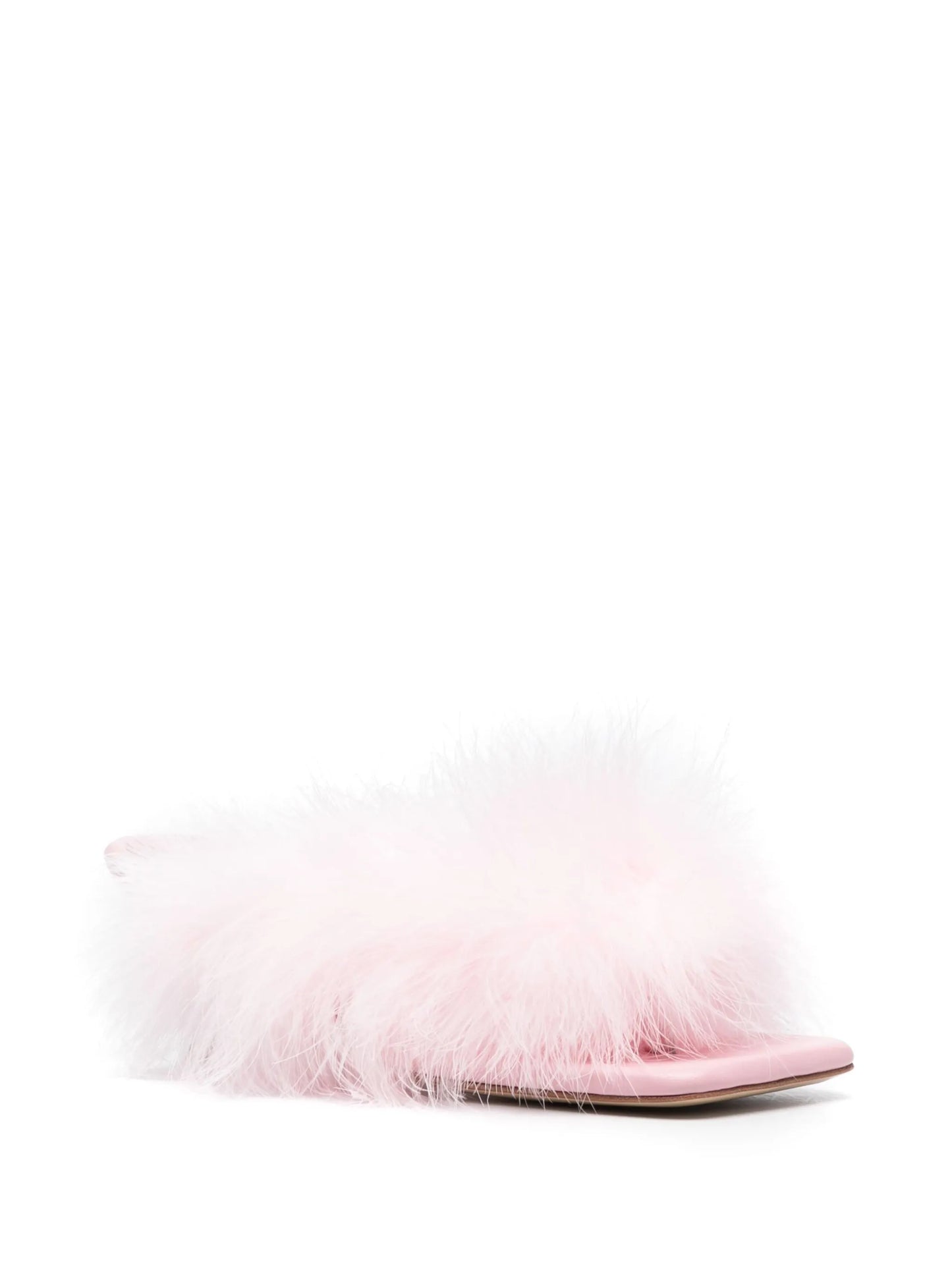 feather-detailed kitten heel sandals