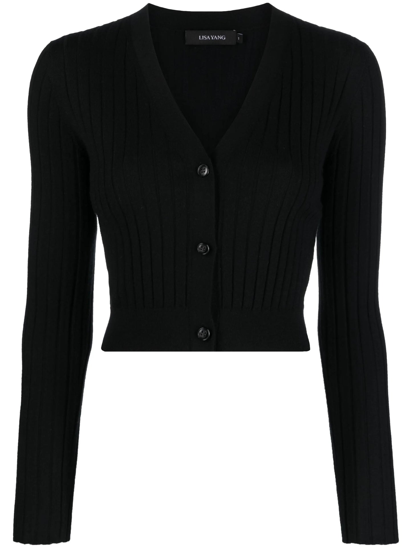 ribbed knit V-neck cardigan