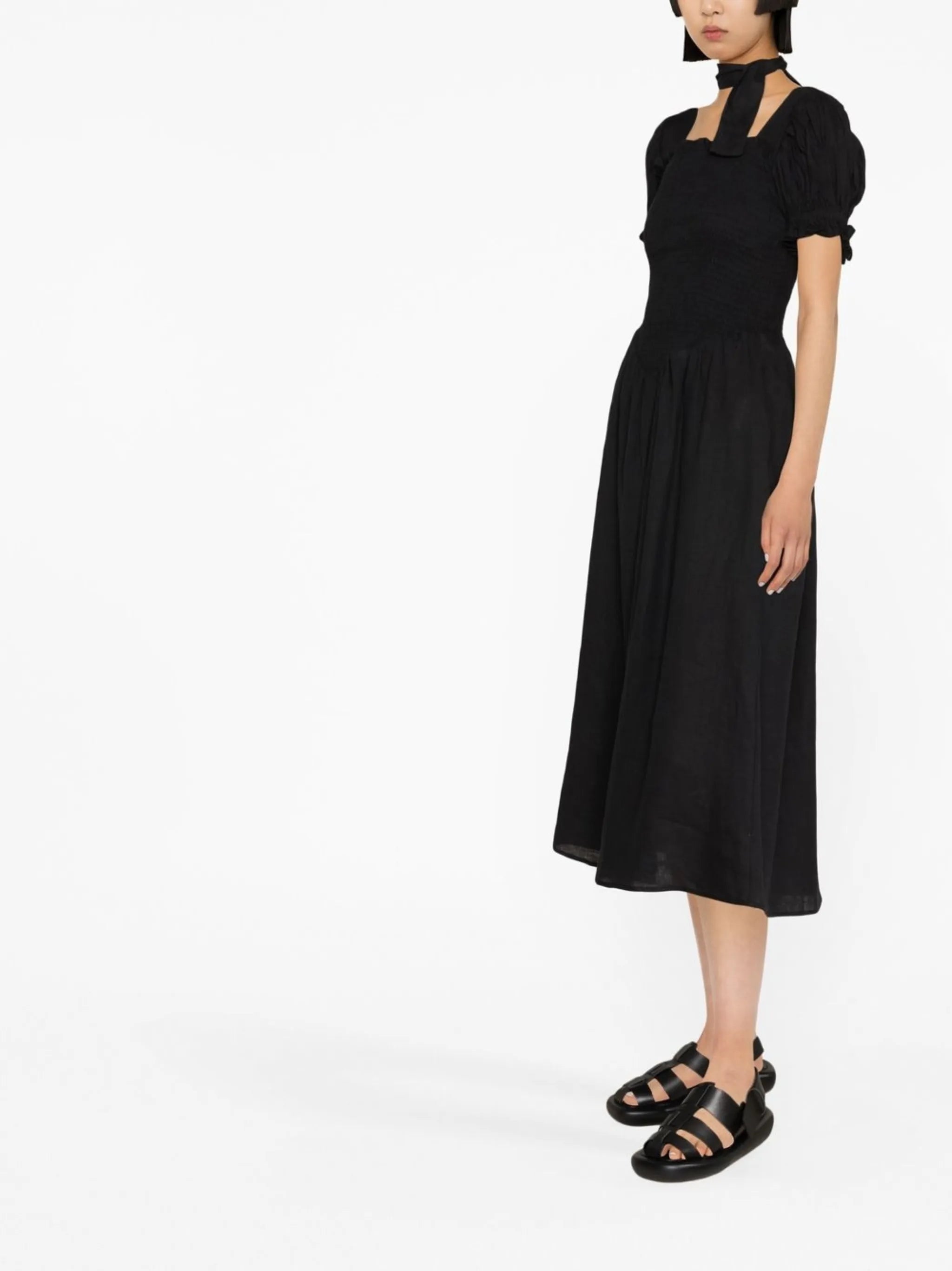 Belle linen midi dress