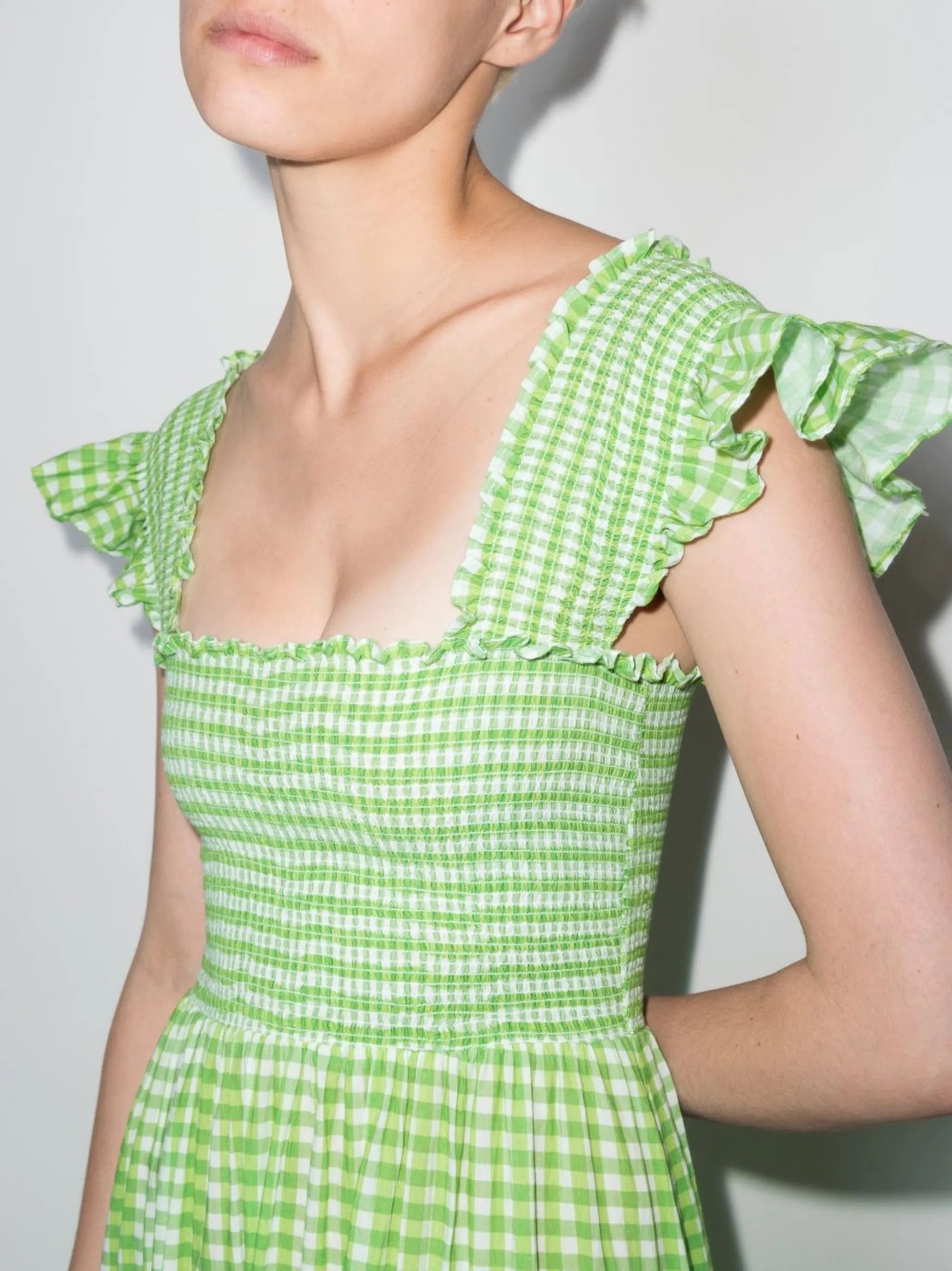 gingham check-print dress