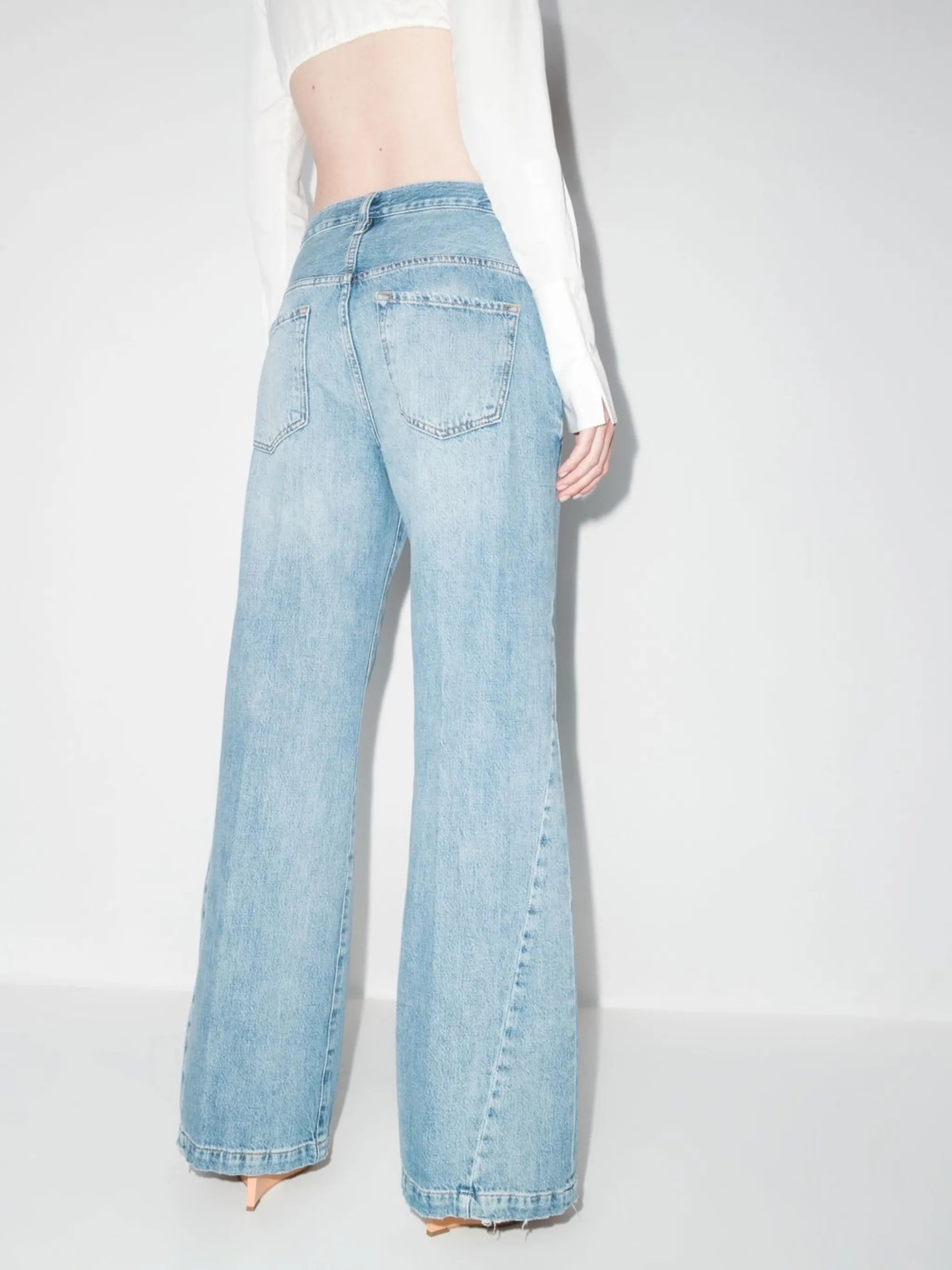 wide-leg denim jeans