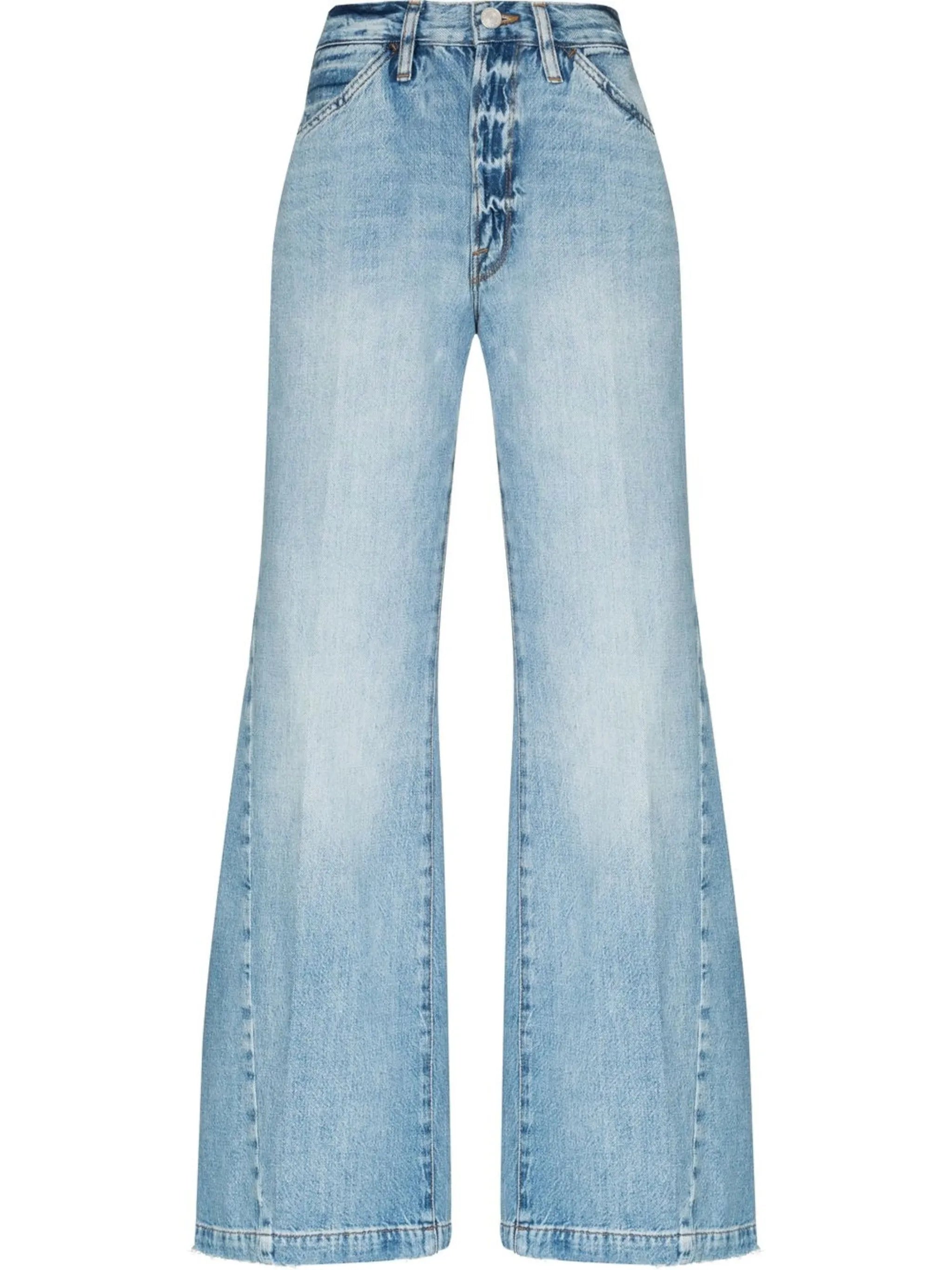 wide-leg denim jeans