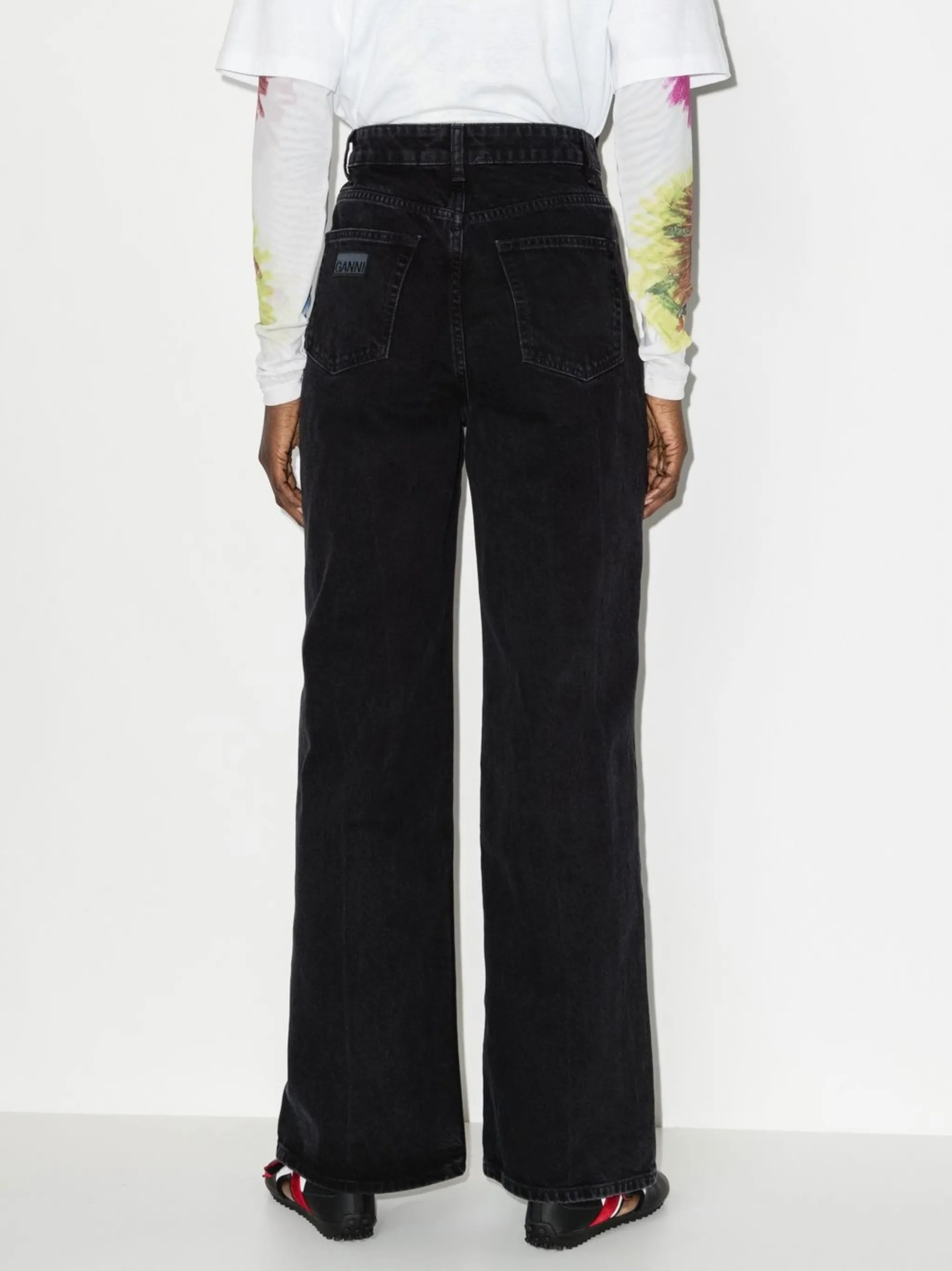 wide-leg organic-cotton jeans