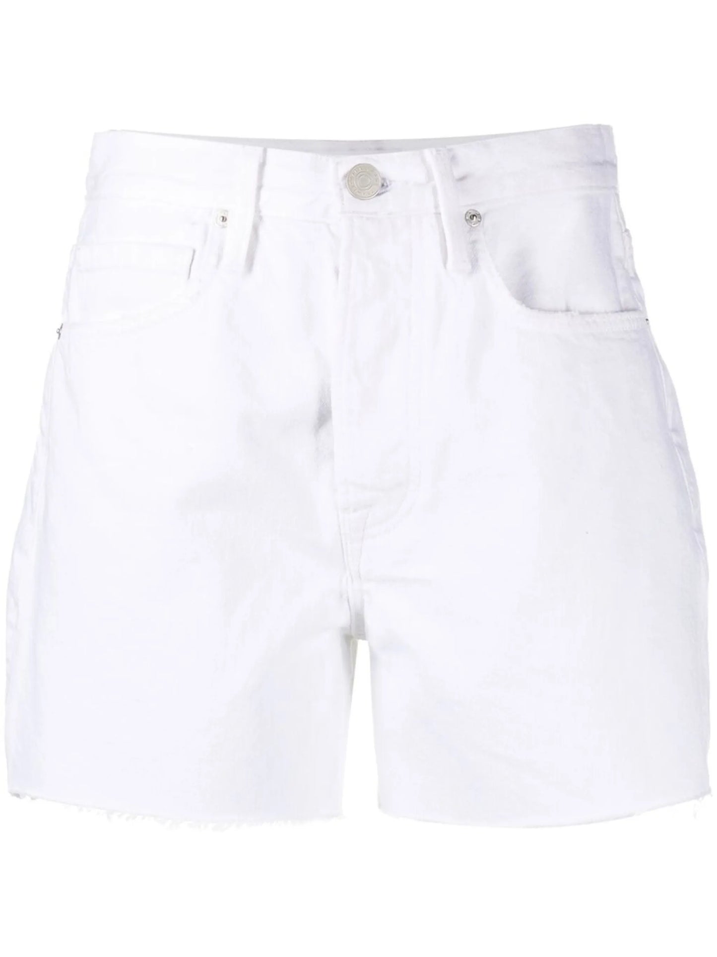 high-rise flared denim shorts
