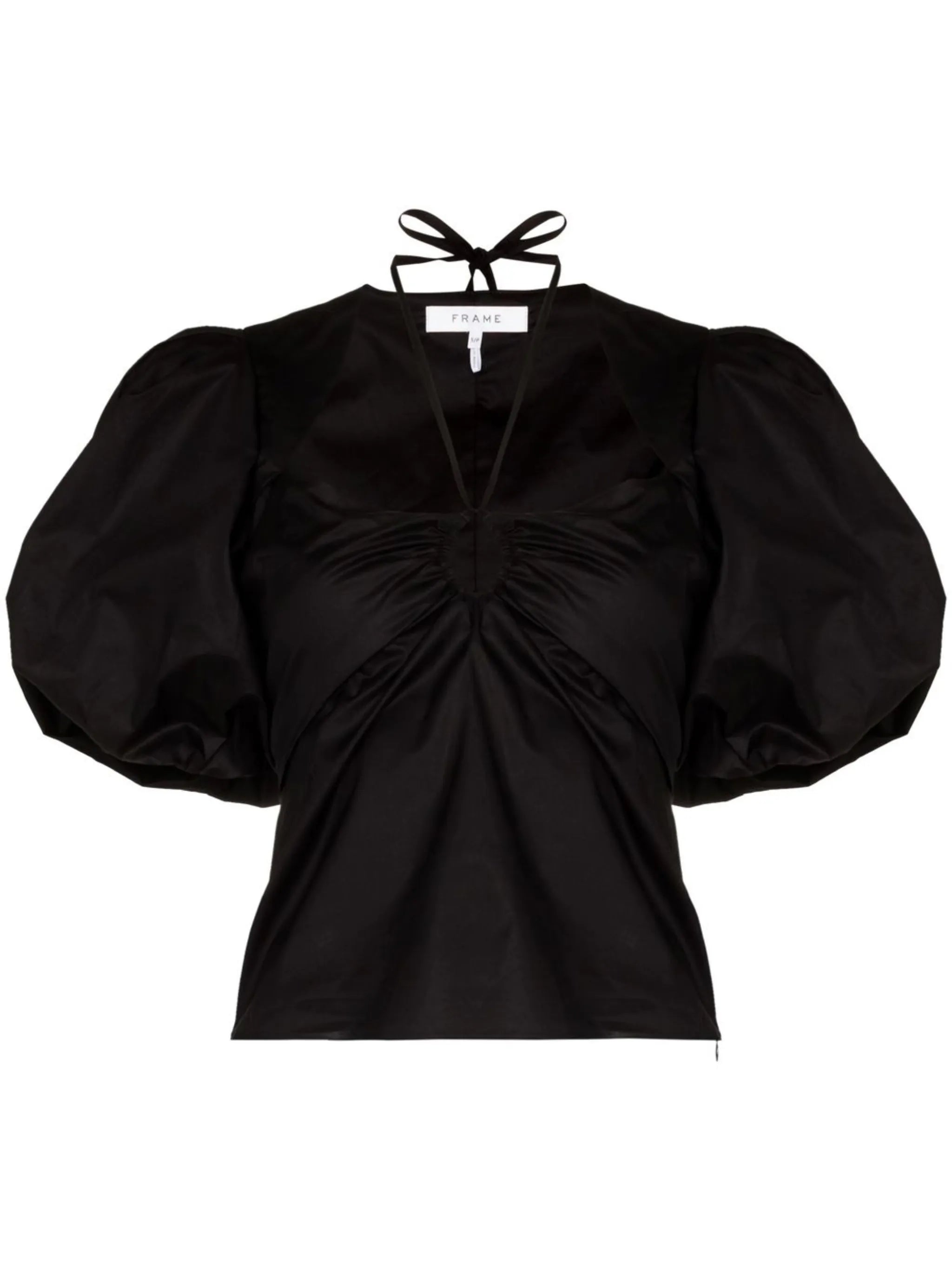 puff-sleeve blouse