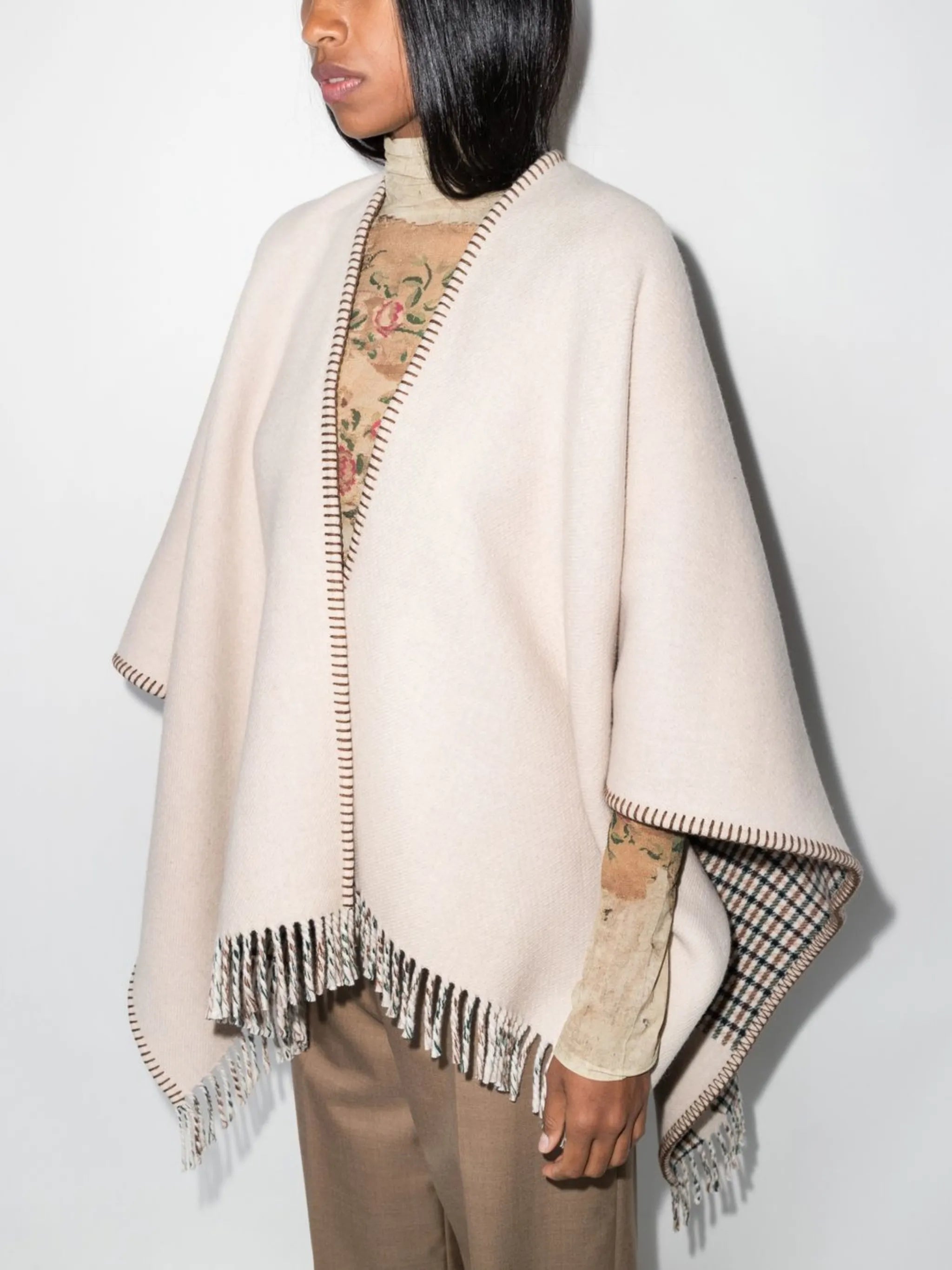 reversible open-front poncho