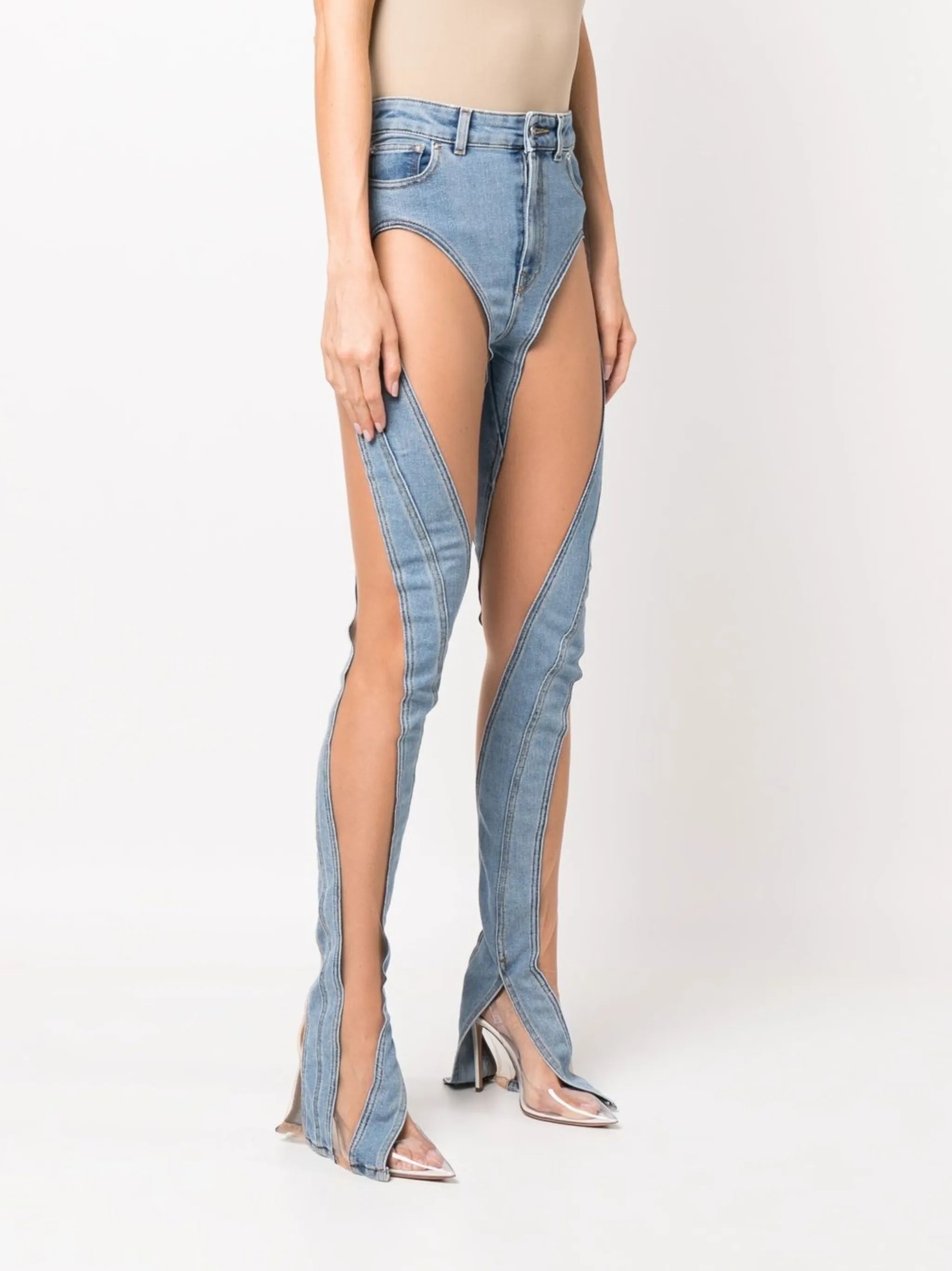 cut-out detail denim jeans