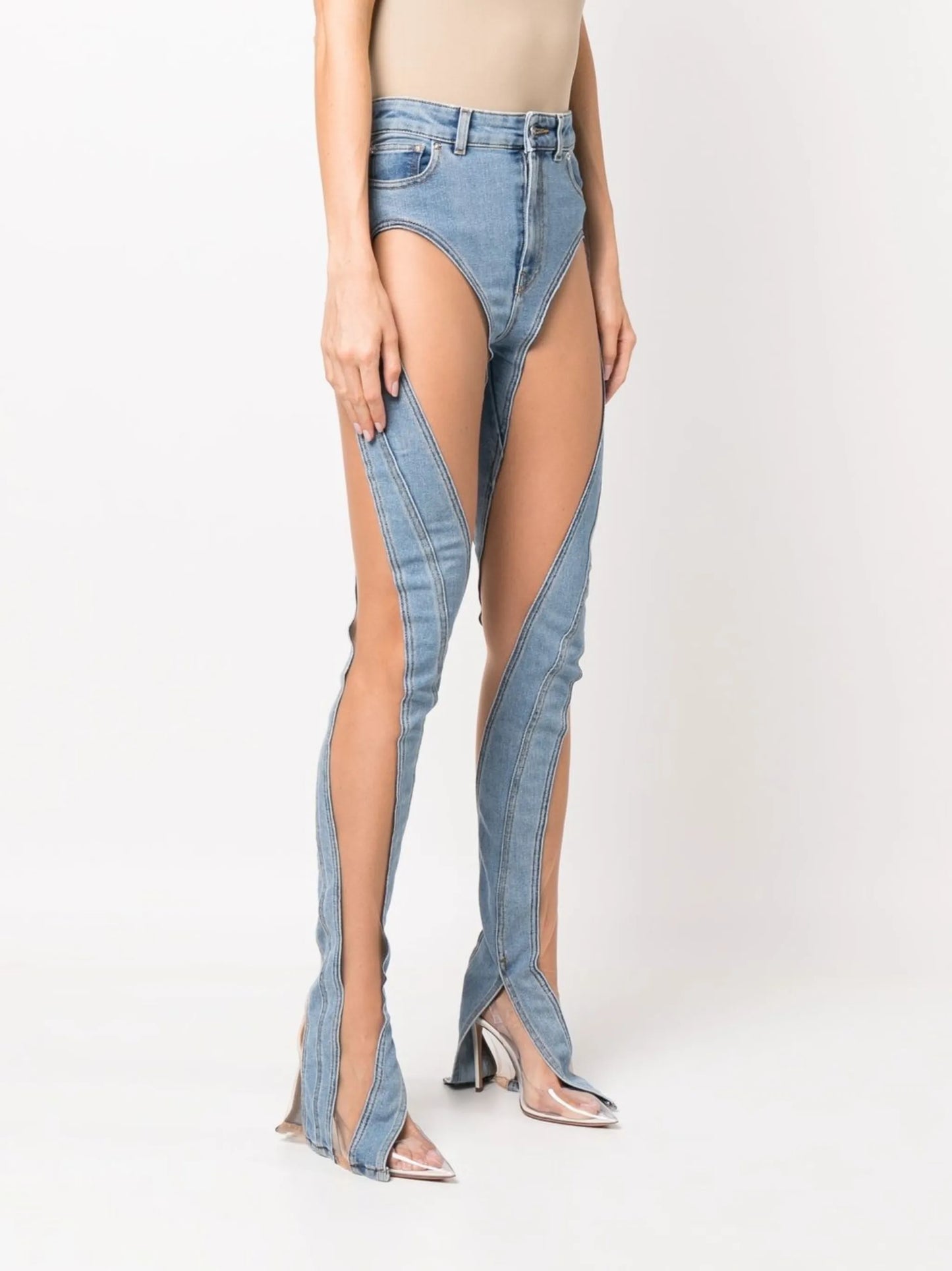 cut-out detail denim jeans